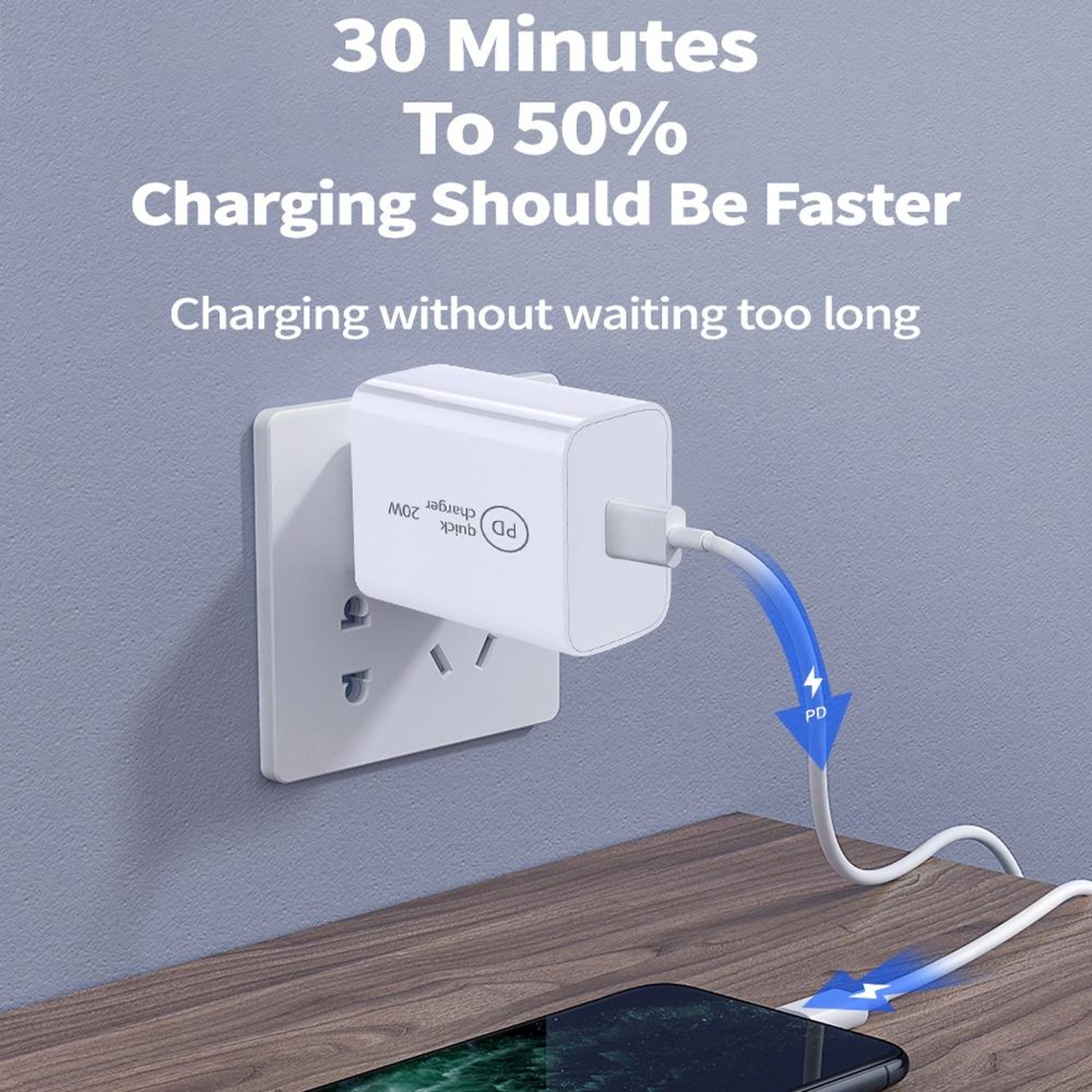 20W USB C Charger PD Fast Charger Compact Type C Travel Wall Adapter US Plug 4