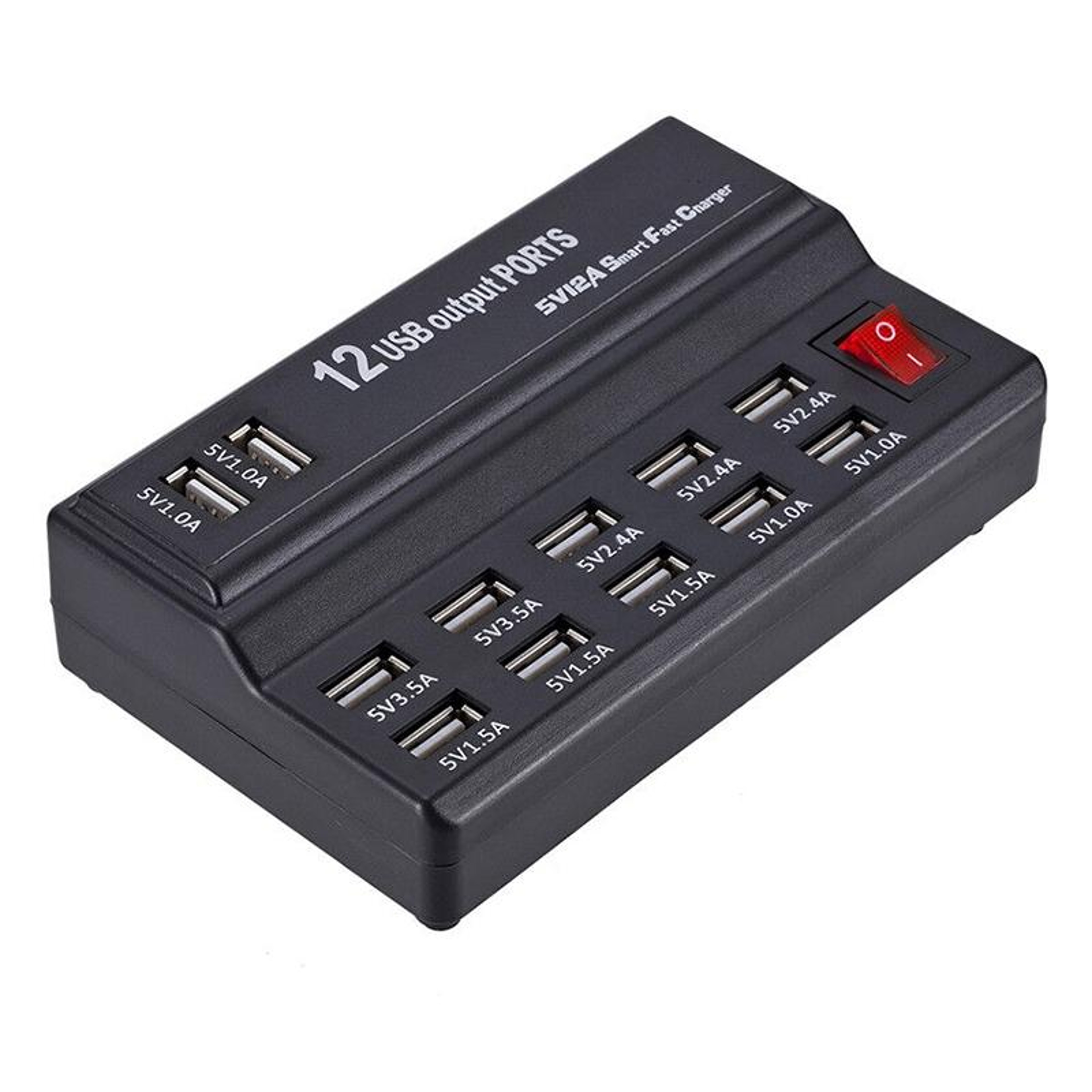 12 Port USB Charger Fast USB Charging Station Multi USB Charger For Phones Tablets And USB Devices 1