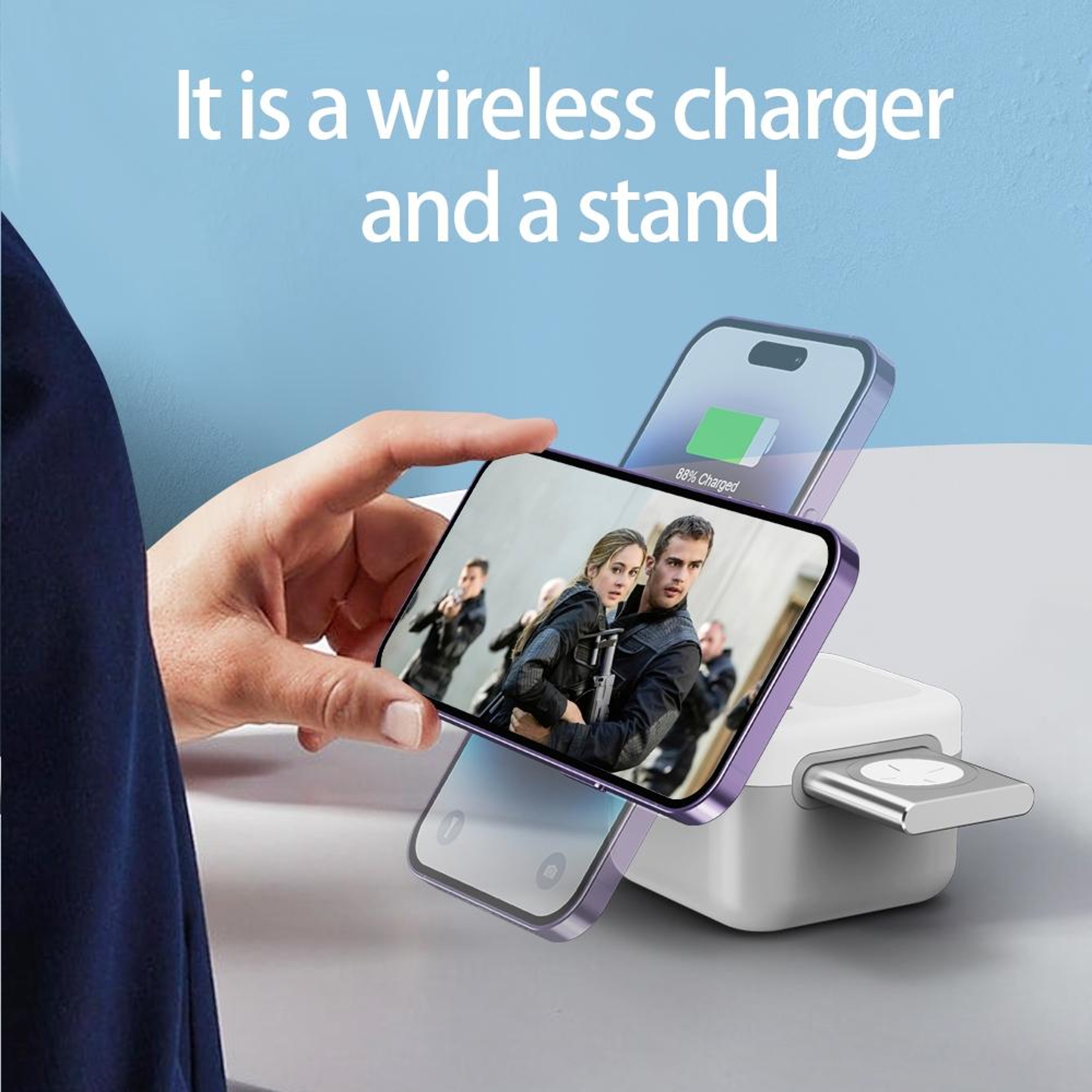 H31 3 In 1 Wireless Charger 15W Magnetic Wireless Charger Foldable MagSafe Charging Stand 6