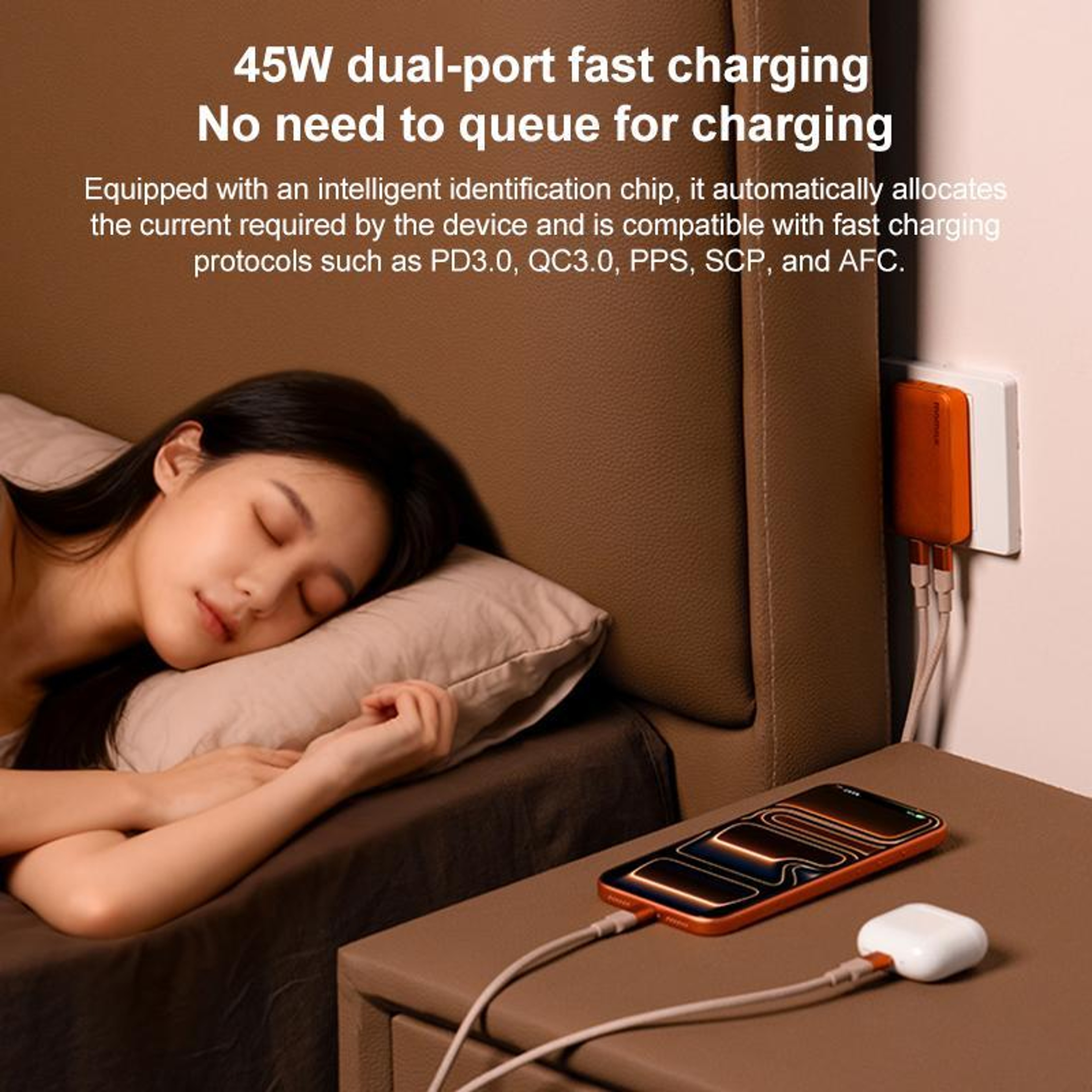 MOMAX 45W GaN Fast Charger Kit Dual USB C 45W USB C Charger with 60W Magnetic Cable US Plug – view 10