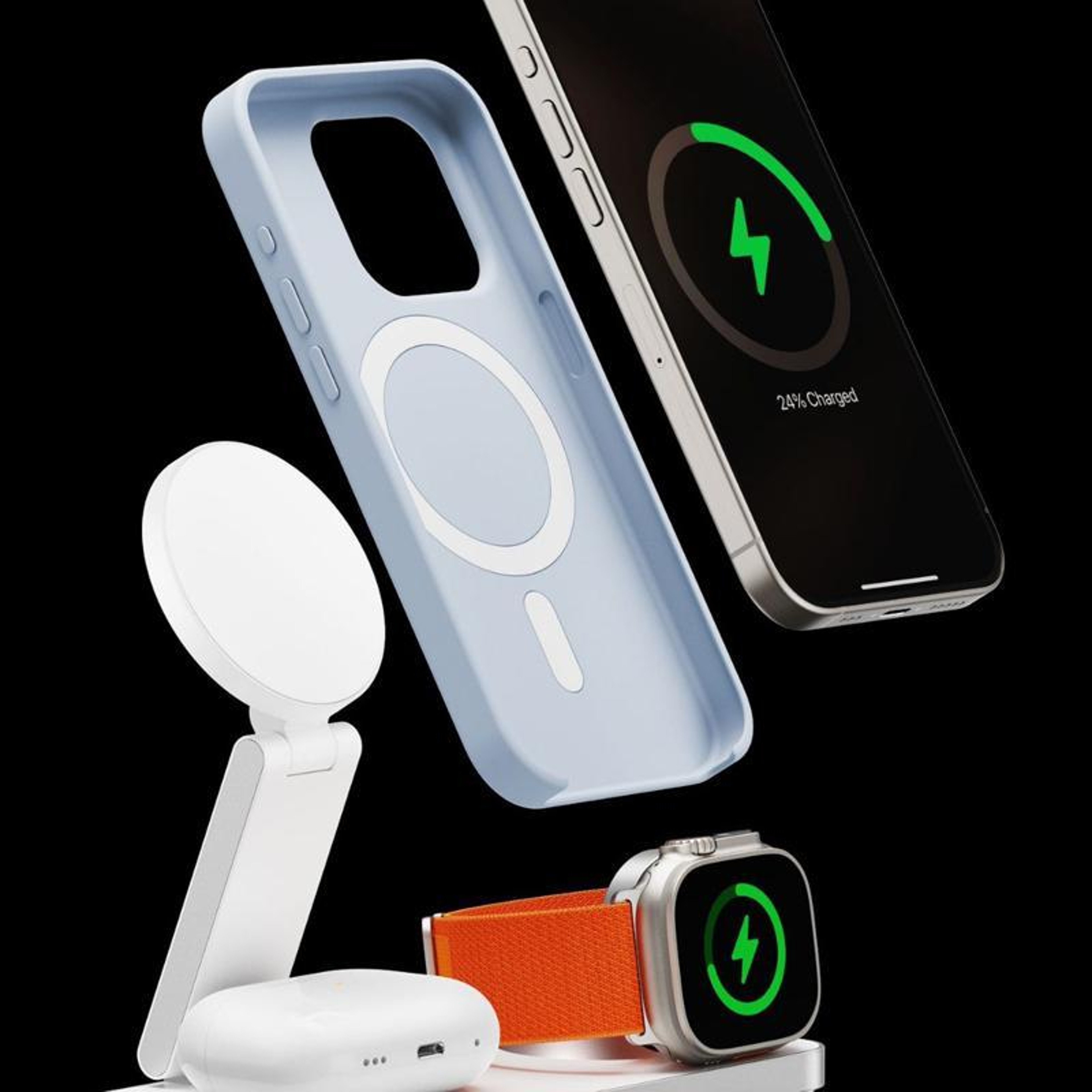 T8 3 in 1 Wireless Charger Foldable Magnetic Charging Dock for iPhone Apple Watch AirPods – view 5