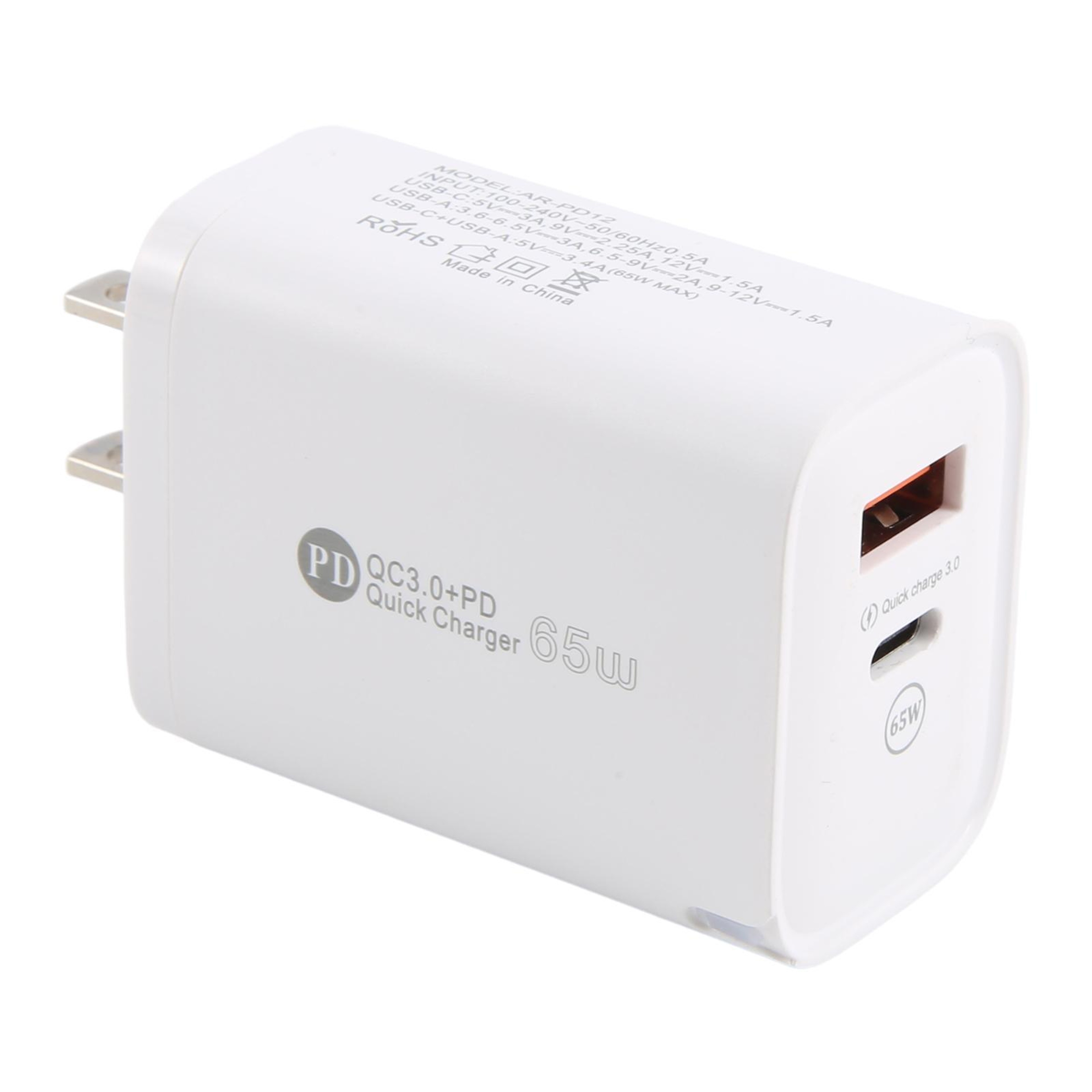 ARPD12 65W USB C Charger Dual Port PD Fast Charger USB Wall Adapter US Plug 3