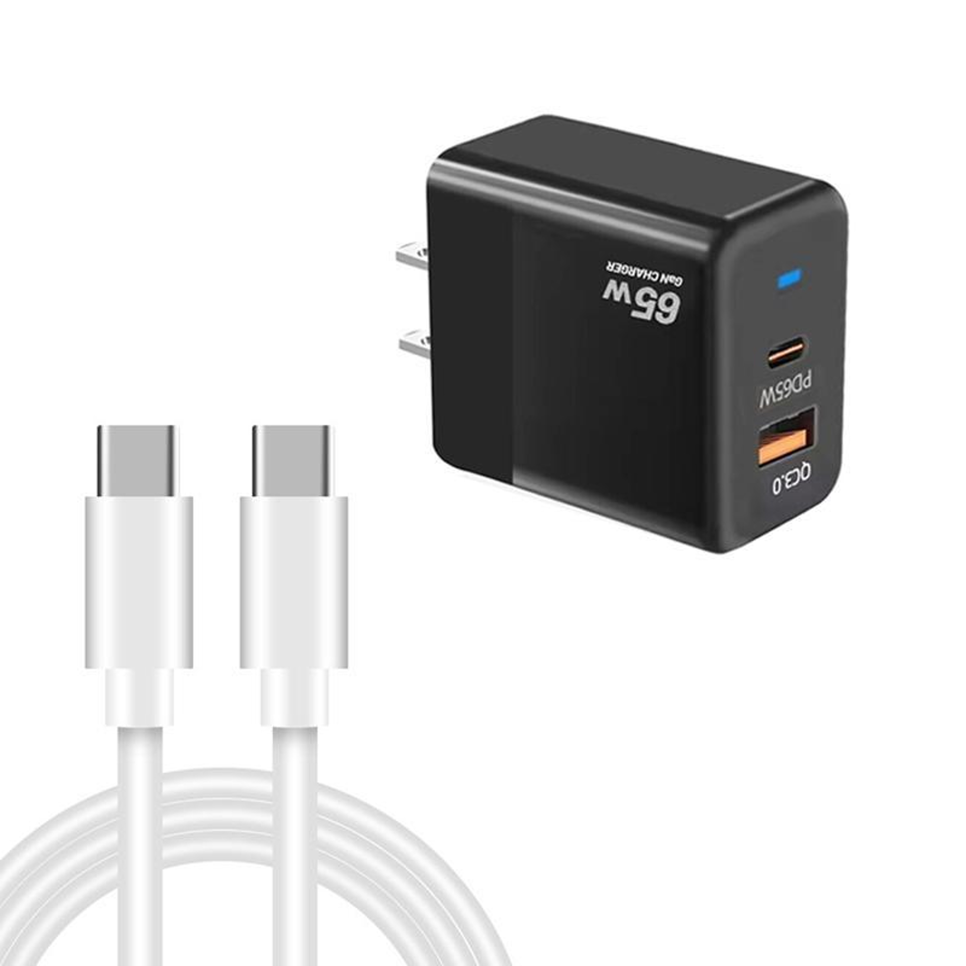 PD41 45W GaN Charger USB C Fast Charger Dual Port USB C Wall Charger With 60W Type C Cable US Plug 5