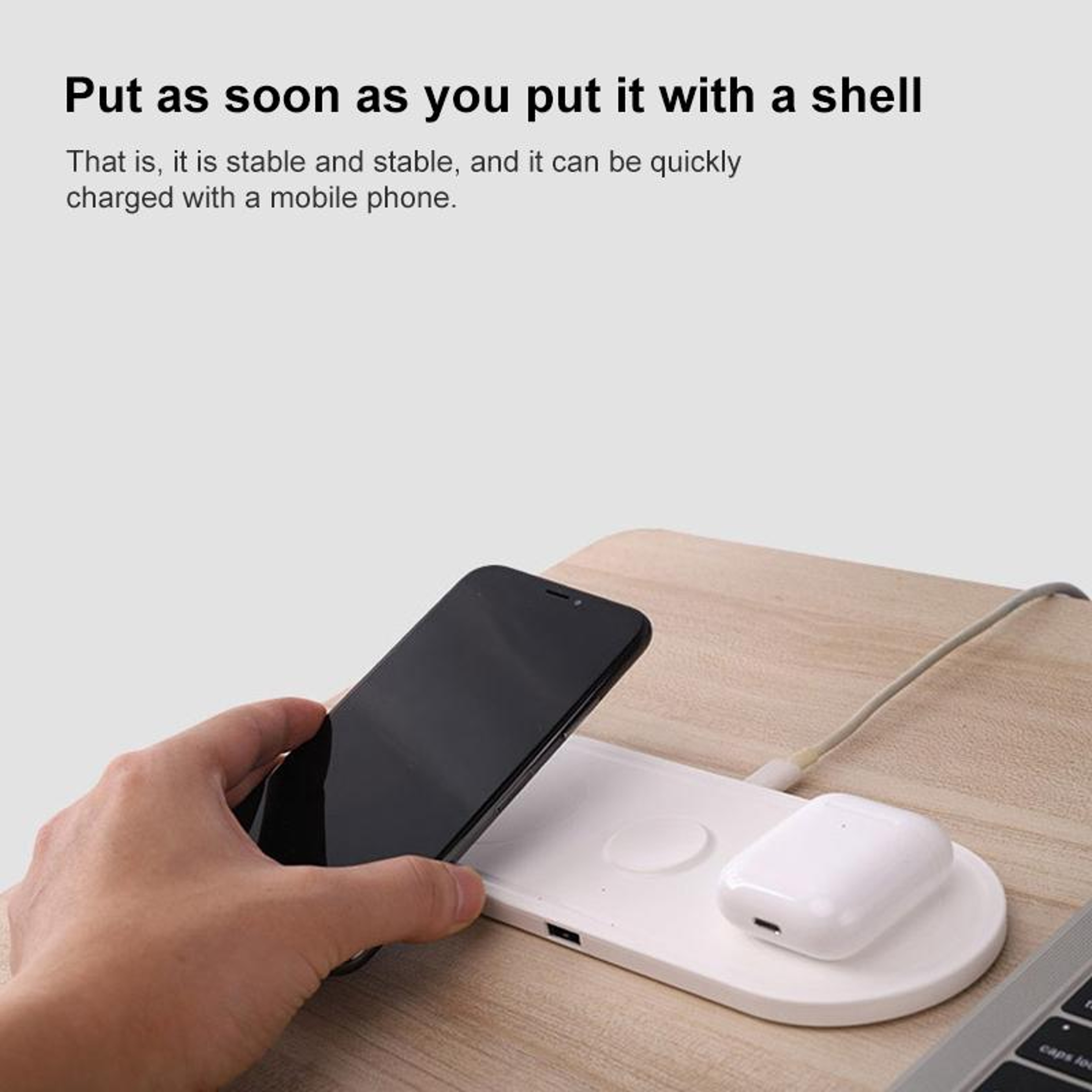KT-W50A8 3 in 1 Wireless Charging Station Fast Charging Stand for iPhone Apple Watch and AirPods – view 6