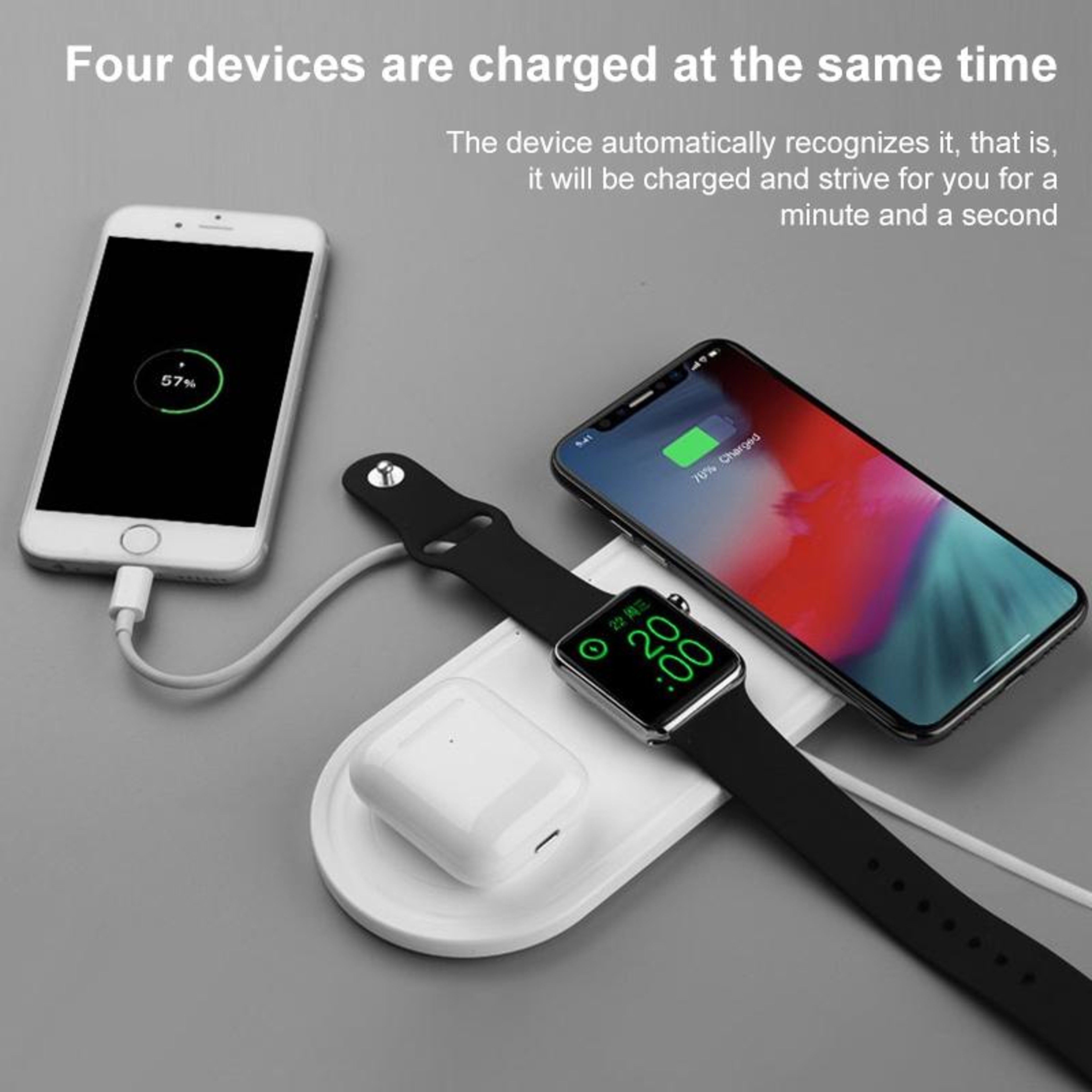 KT-W50A8 3 in 1 Wireless Charging Station Fast Charging Stand for iPhone Apple Watch and AirPods – view 7