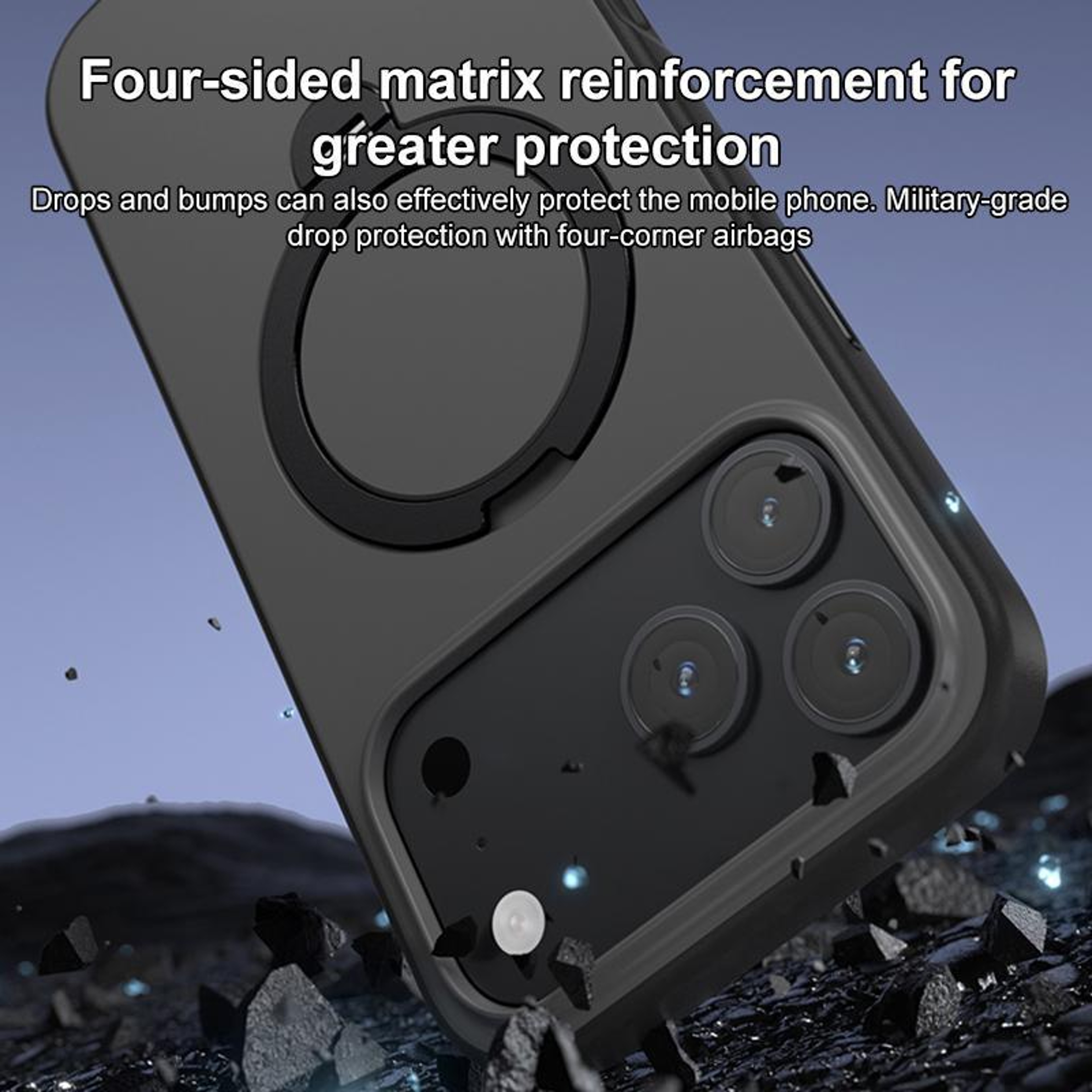 MagSafe IPhone 17 Pro Max Case With Rotating Ring Holder Shockproof Protective Cover 6