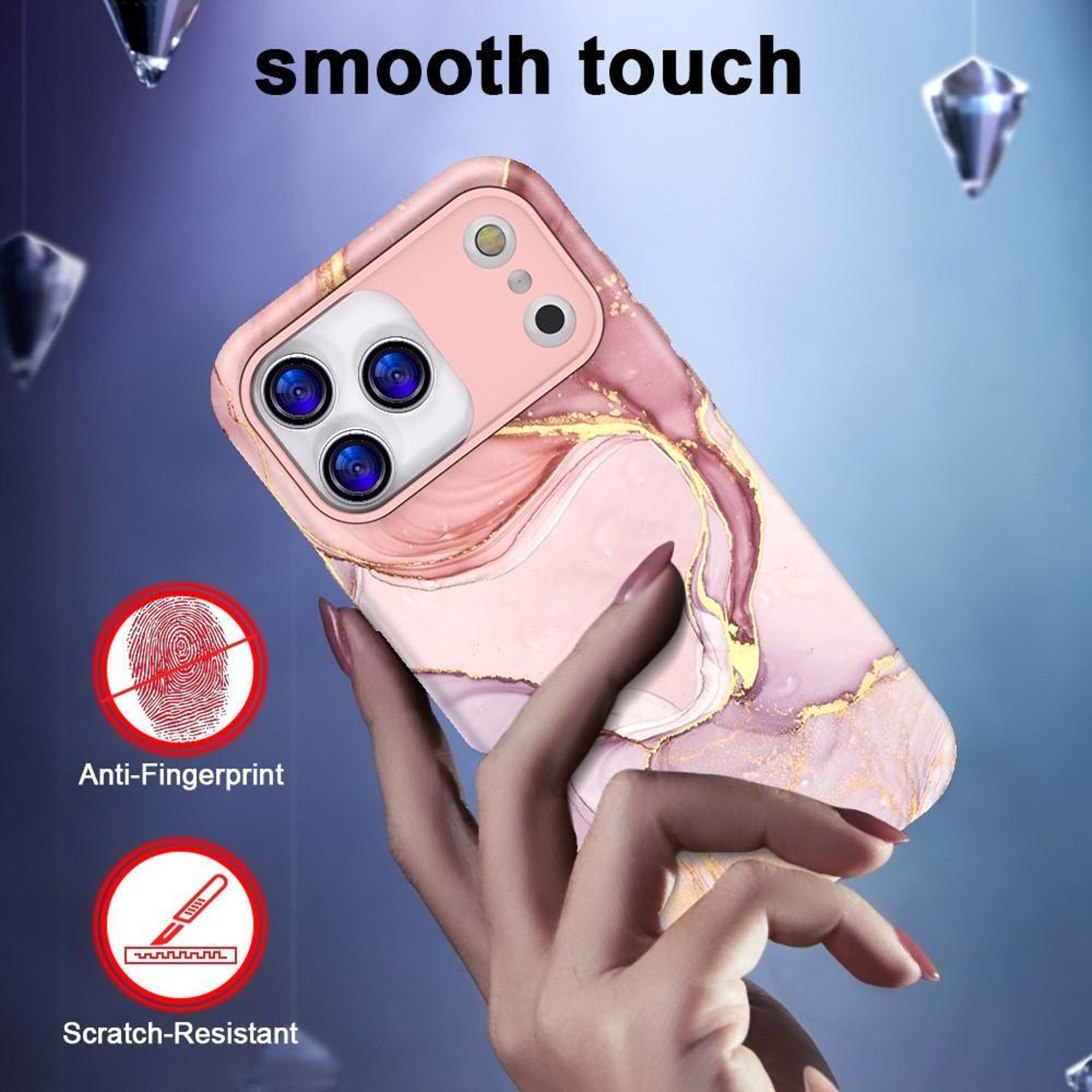 Luxury IPhone 17 Pro Case Marble Pattern Shockproof PC TPU Protective Cover 1