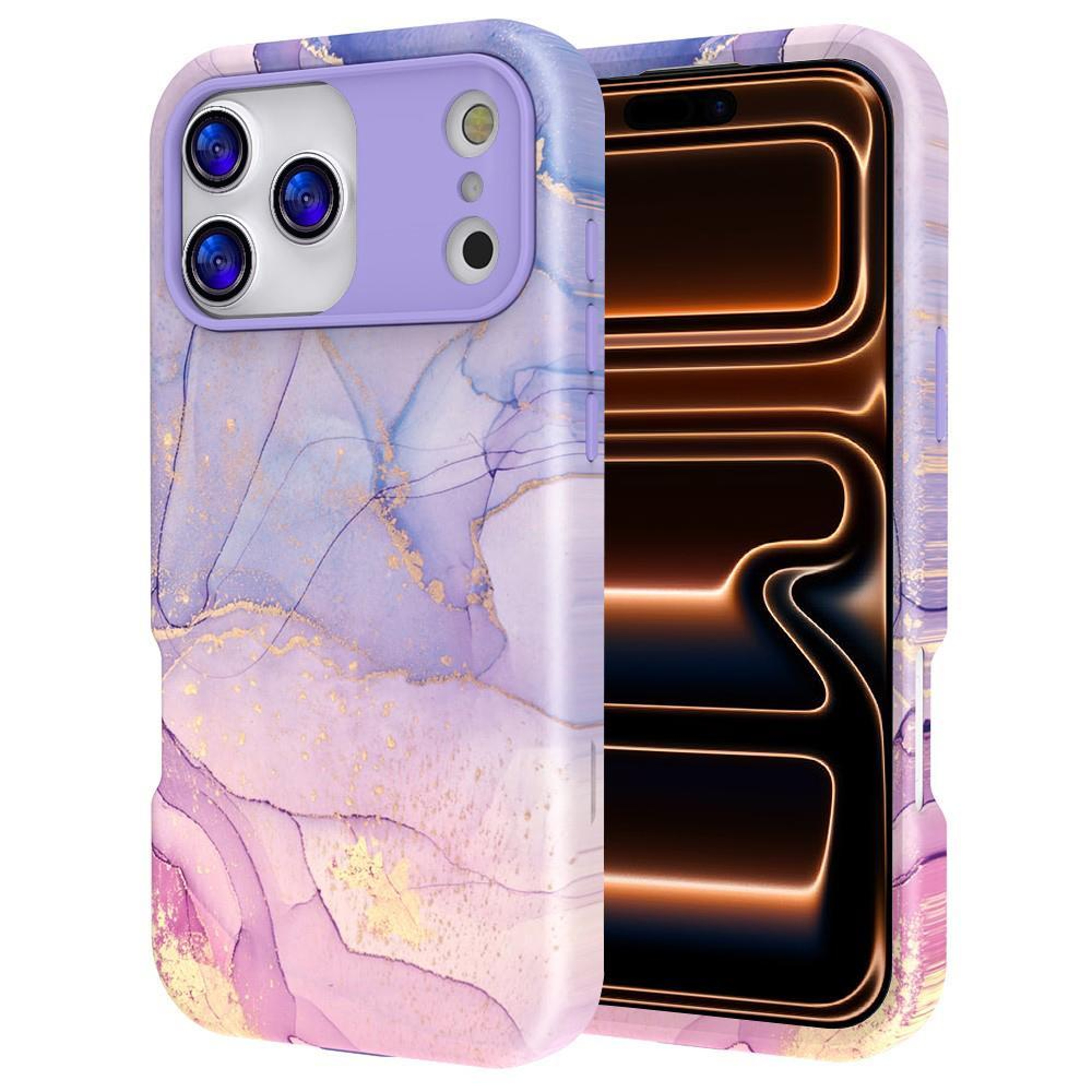 Luxury IPhone 17 Pro Case Marble Pattern Shockproof PC TPU Protective Cover 7