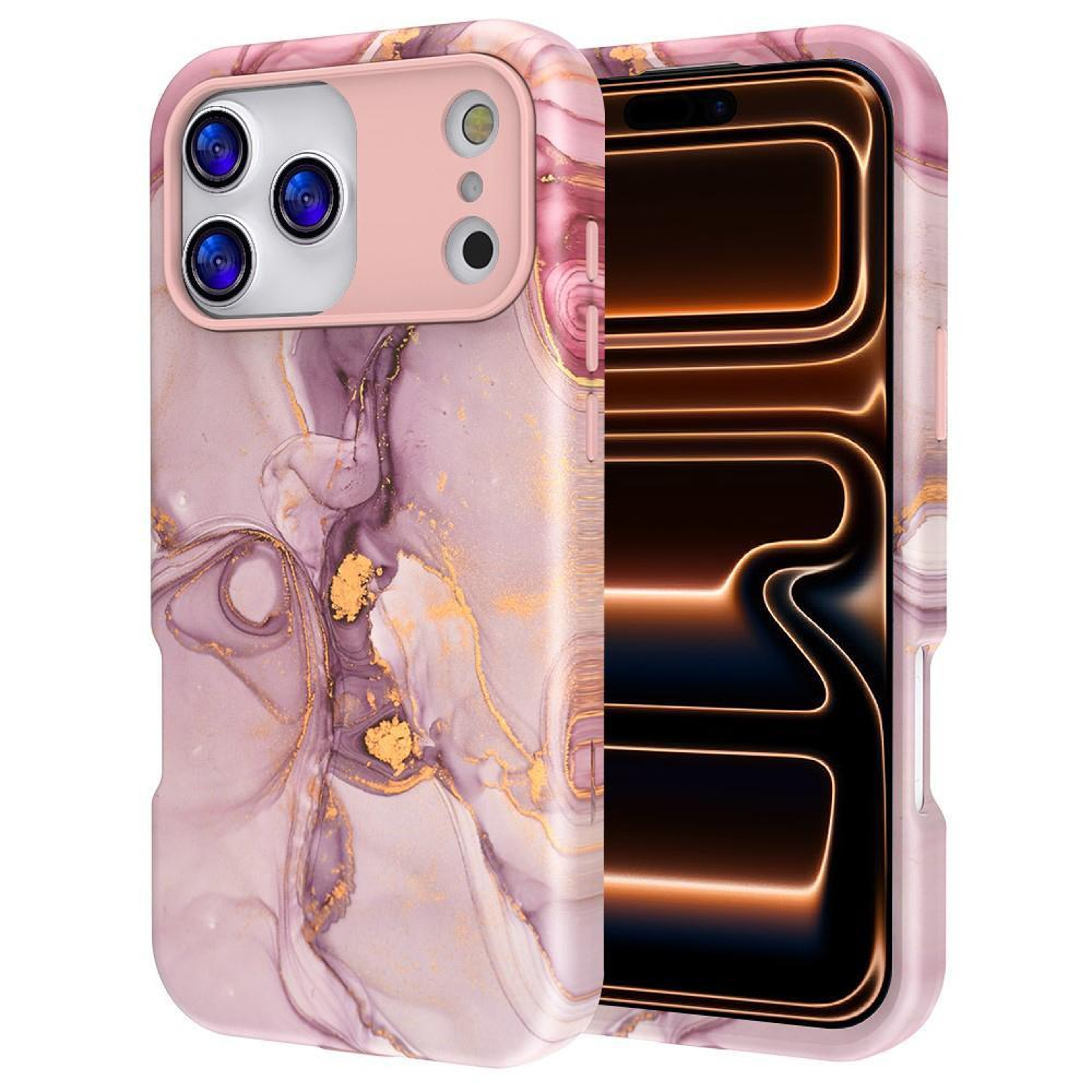 Luxury IPhone 17 Pro Case Marble Pattern Shockproof PC TPU Protective Cover 8
