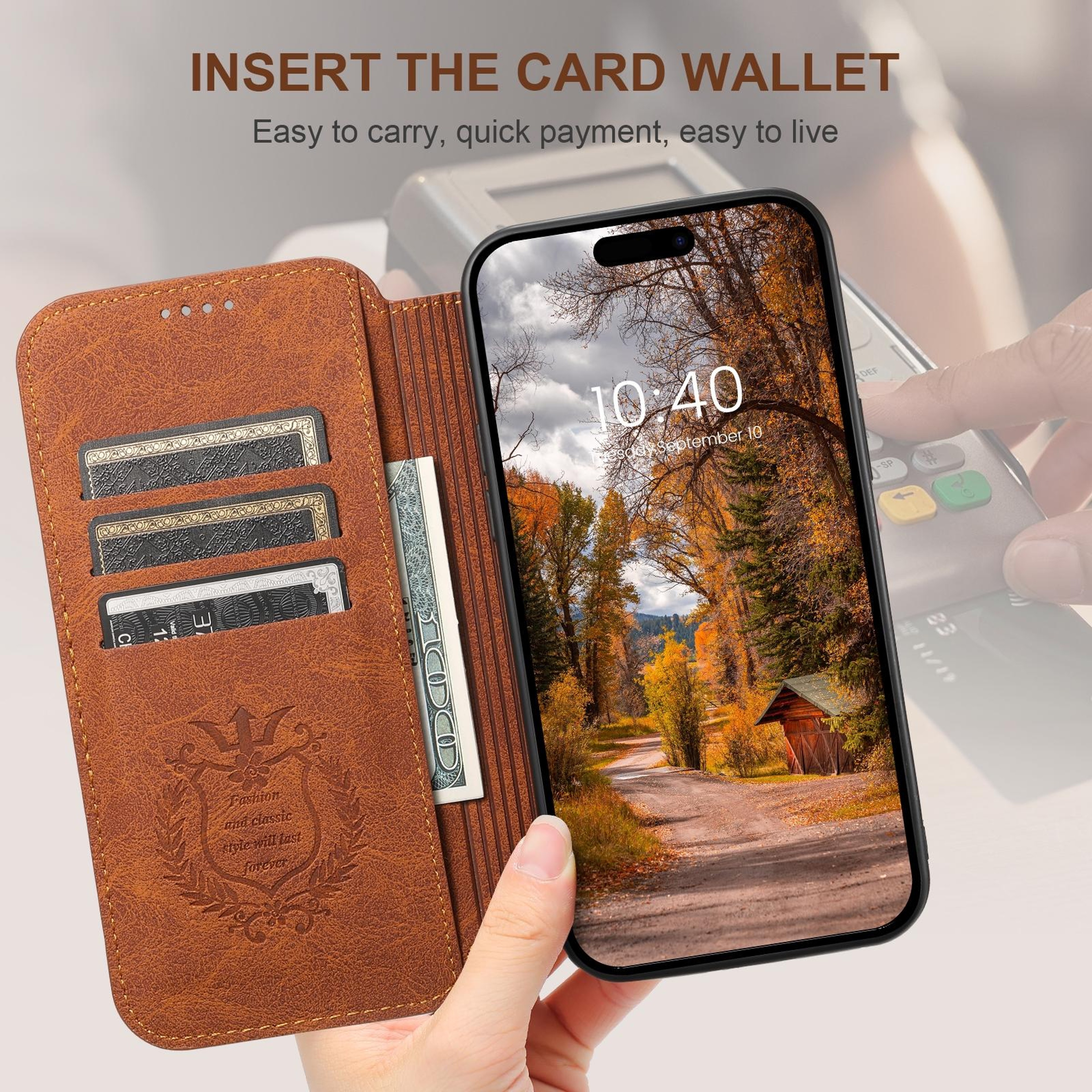 Suteni J06 IPhone 16 Plus MagSafe Case Retro Litchi Leather Wallet Kickstand Cover 3