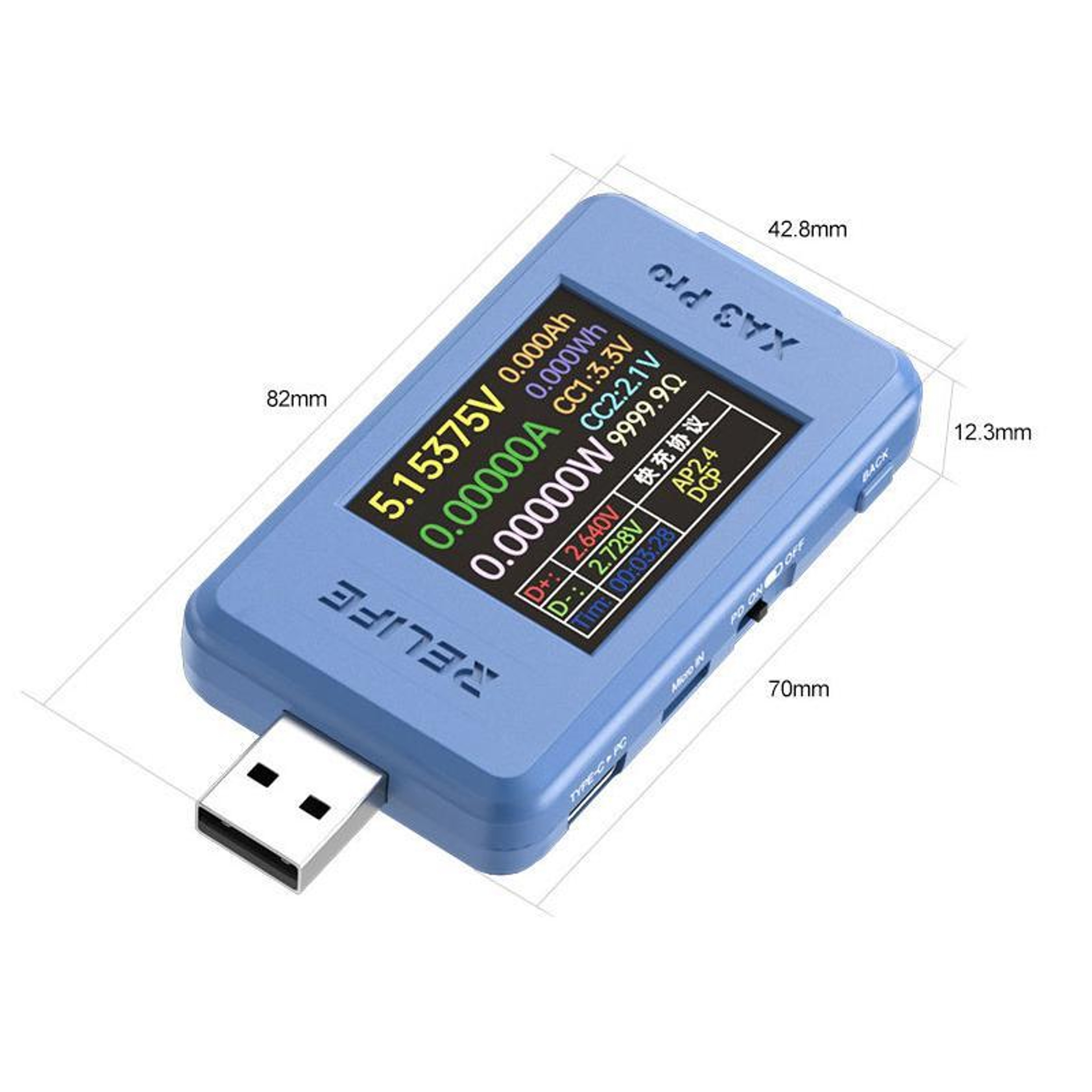 RELIFE XA3 Pro USB Power Tester Type C Power Meter Fast Charging Protocol Detector 2