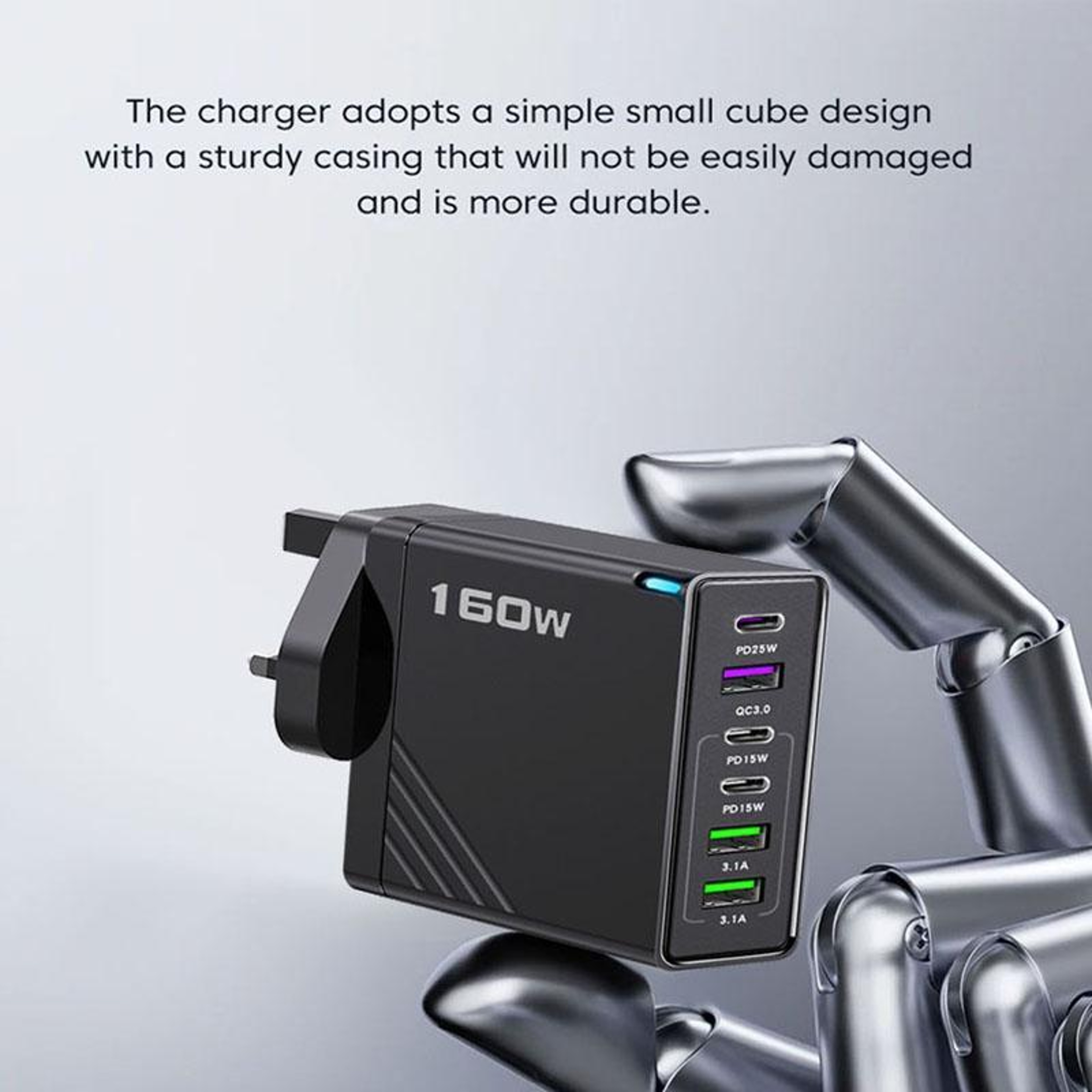 160W USB C Charger 6 Port Multi Port Charger Fast Charging Station For Phones And Tablets 2