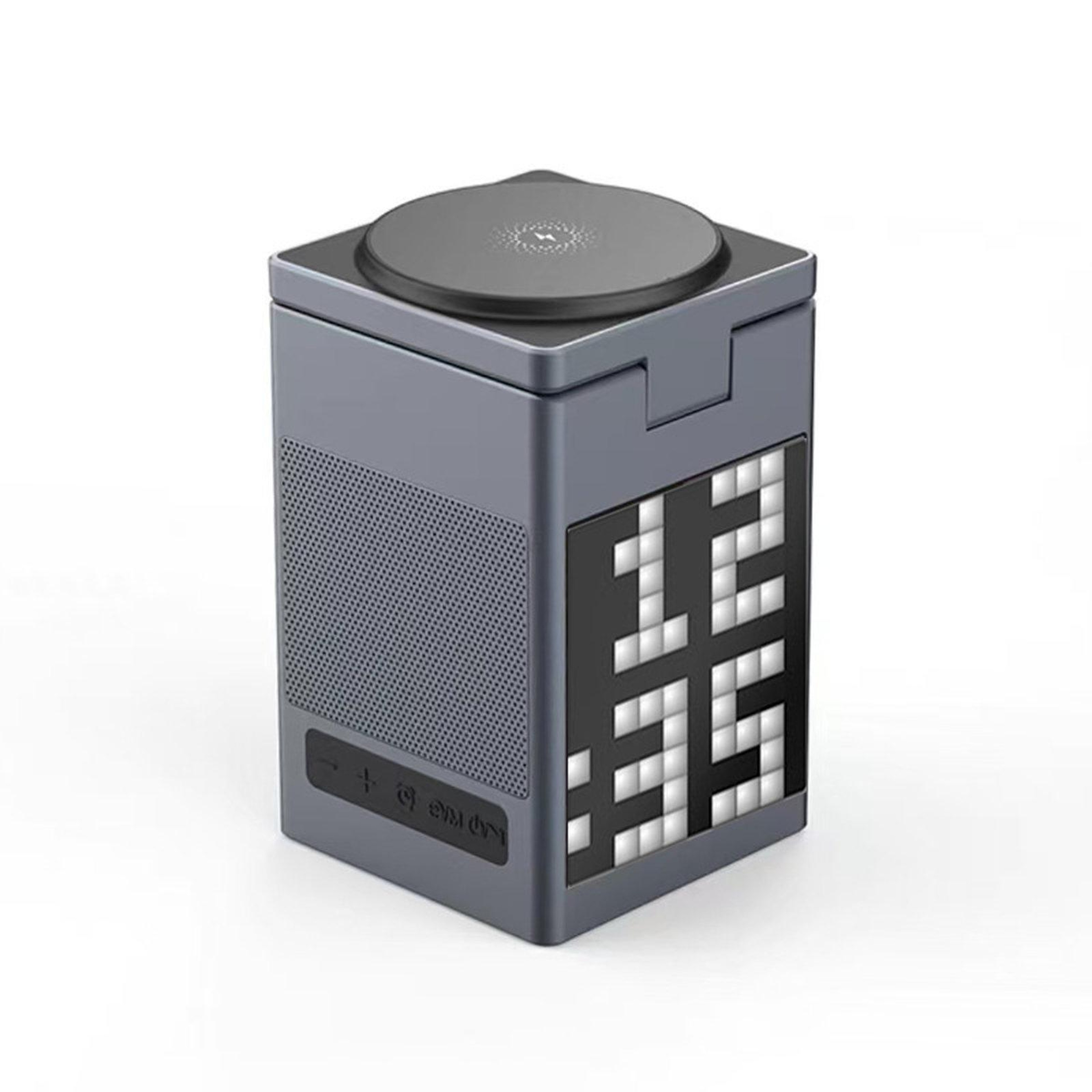 6 In 1 Wireless Charging Station Magnetic Wireless Charger with Bluetooth Speaker and Pixel Art Clock – view 2