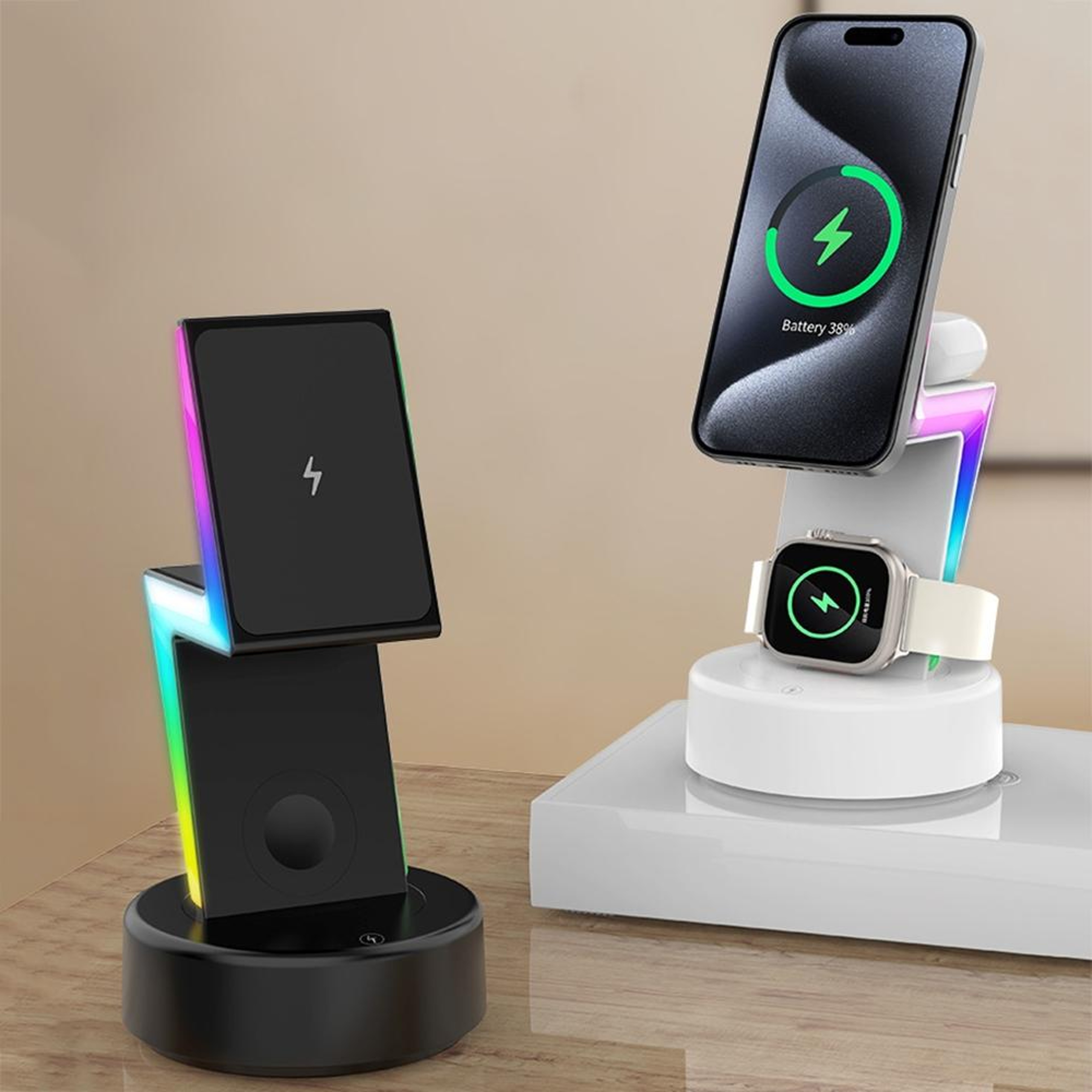 MagSafe 3 In 1 Wireless Charger Magnetic Charging Station with RGB Light for iPhone Apple Watch AirPods – view 10