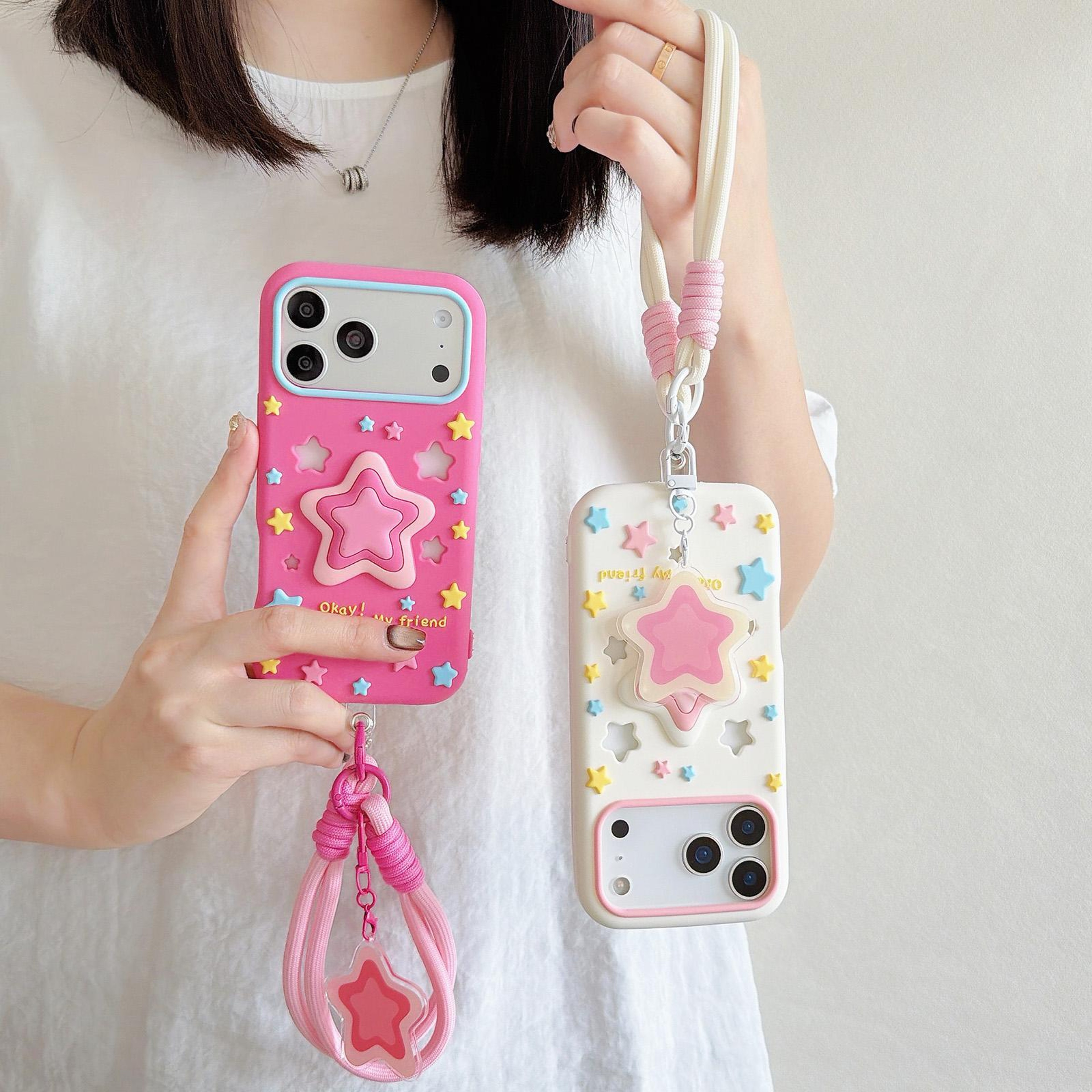 IPhone 17 Pro And Pro Max Silicone Phone Case With Lanyard Cute Star Protective Cover 6