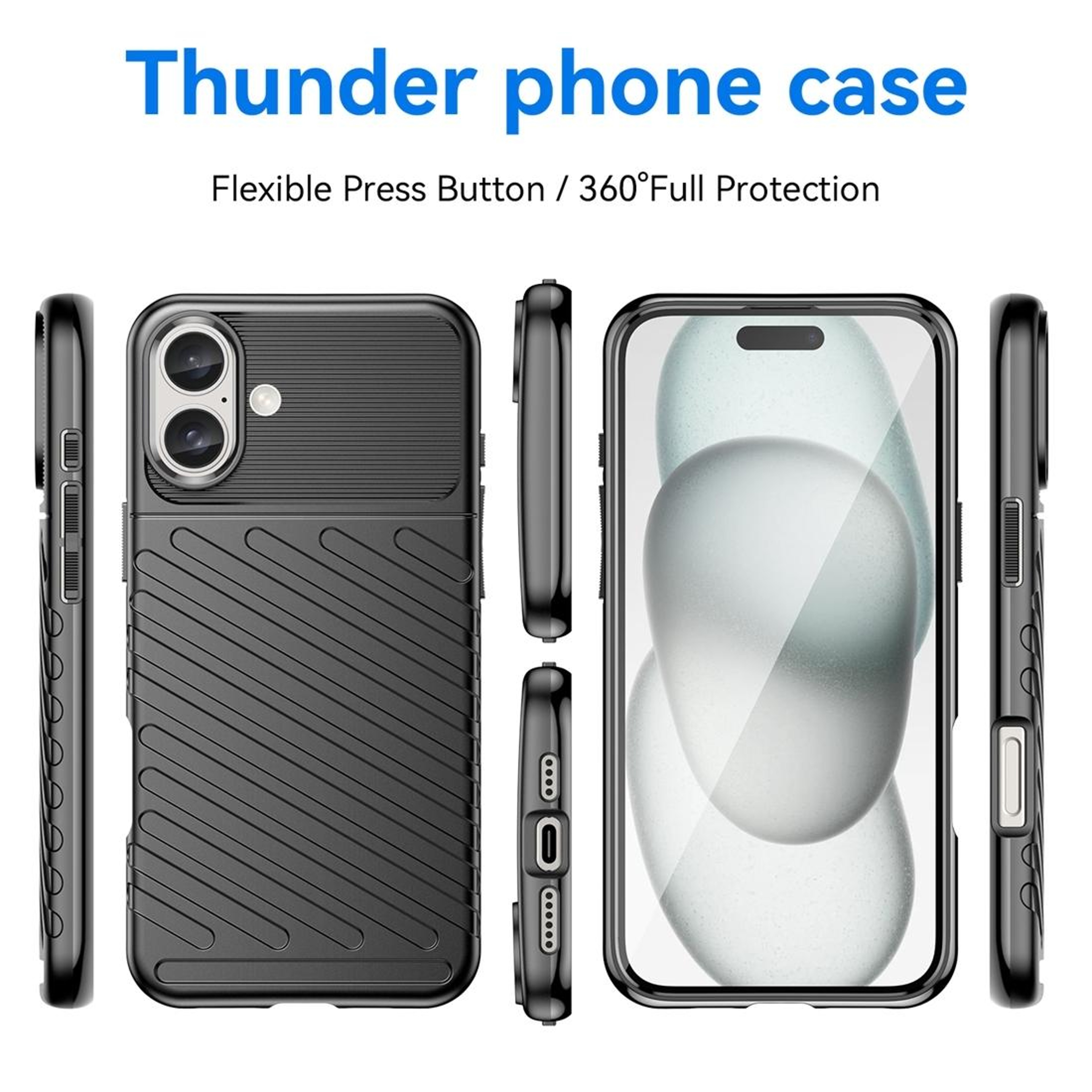 Thunderbolt IPhone 16 Plus Case Shockproof TPU Phone Case Slim Protective Cover 1