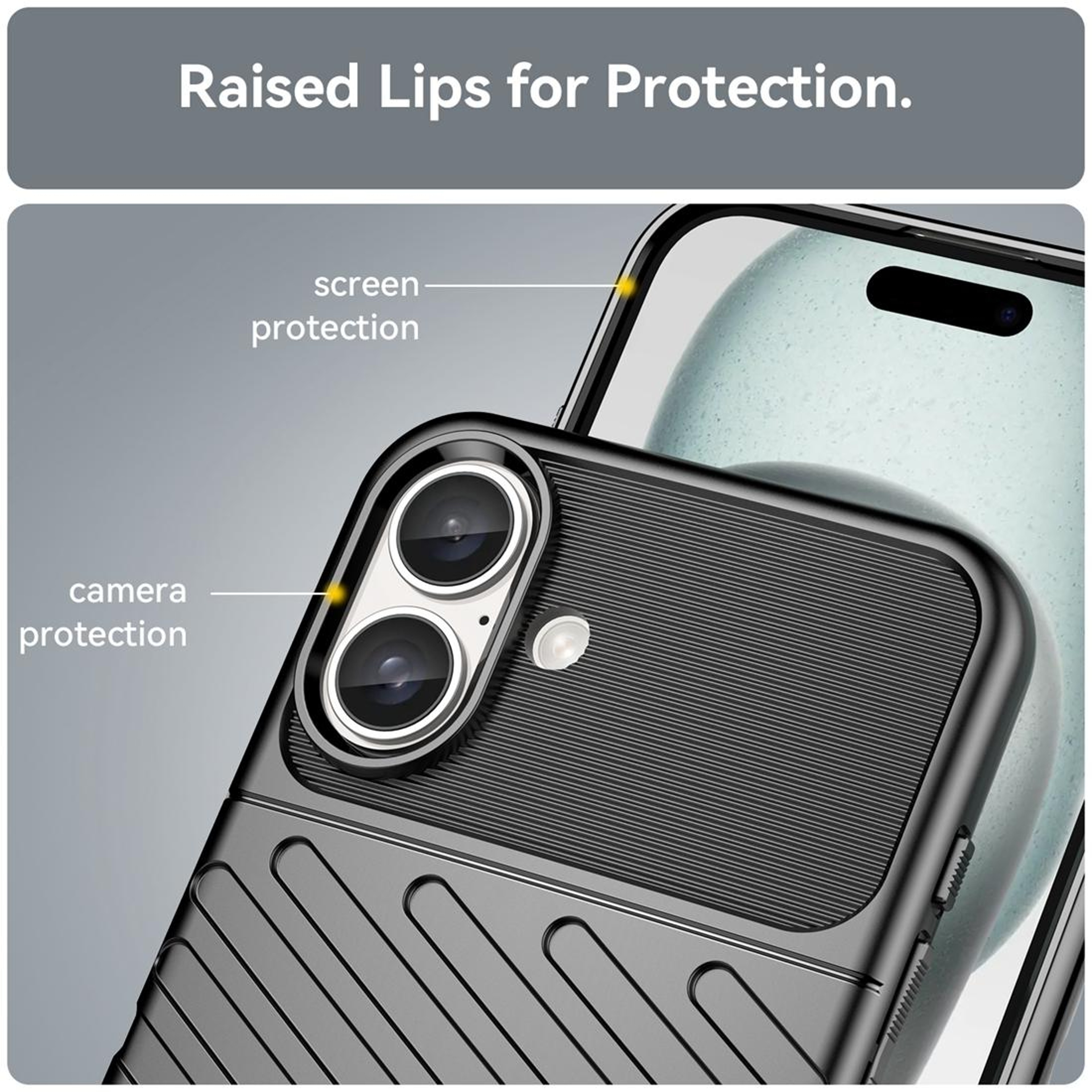 Thunderbolt IPhone 16 Plus Case Shockproof TPU Phone Case Slim Protective Cover 5