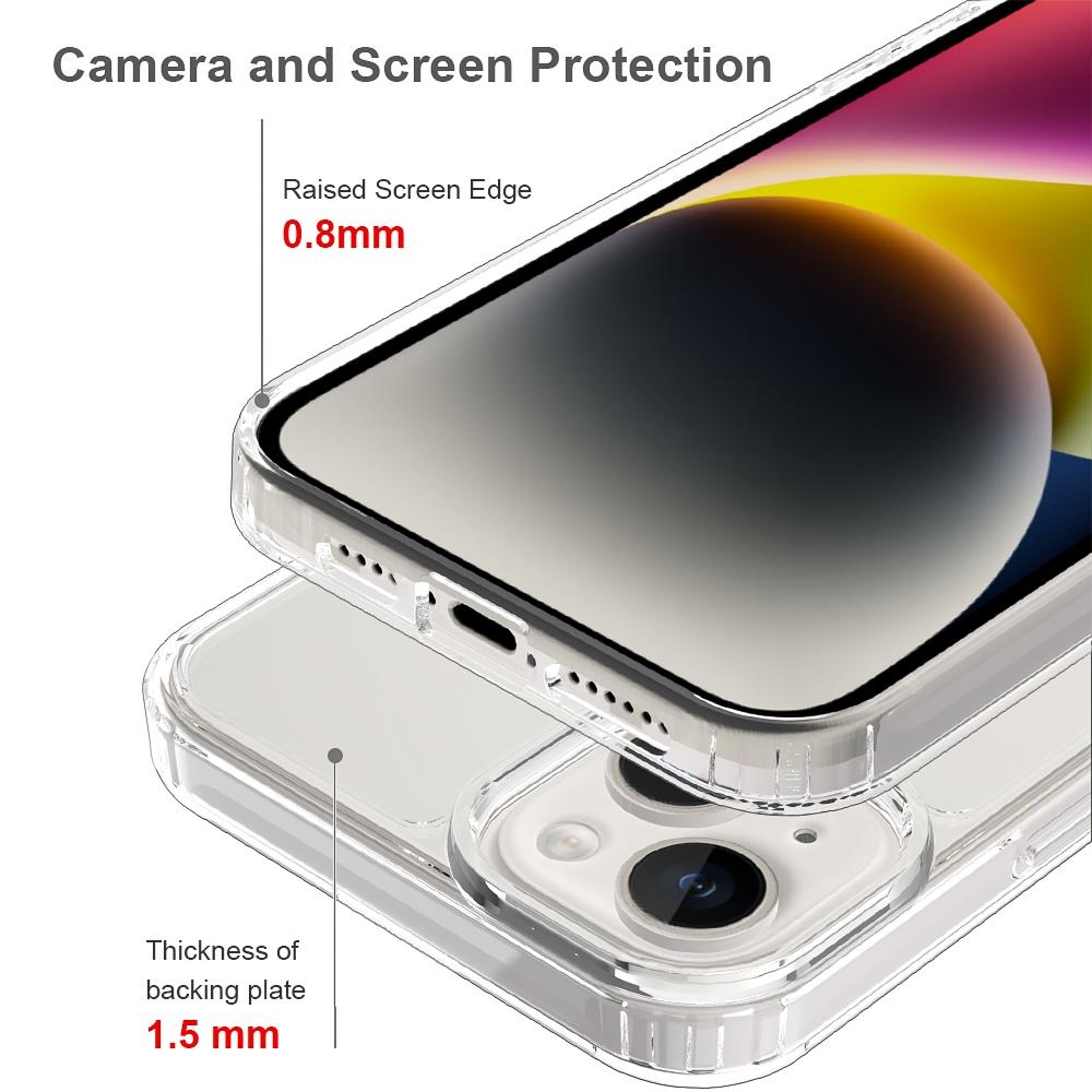 Crystal Clear IPhone 15 Plus Case Scratch Resistant Transparent Phone Case With Acrylic TPU Protect 5