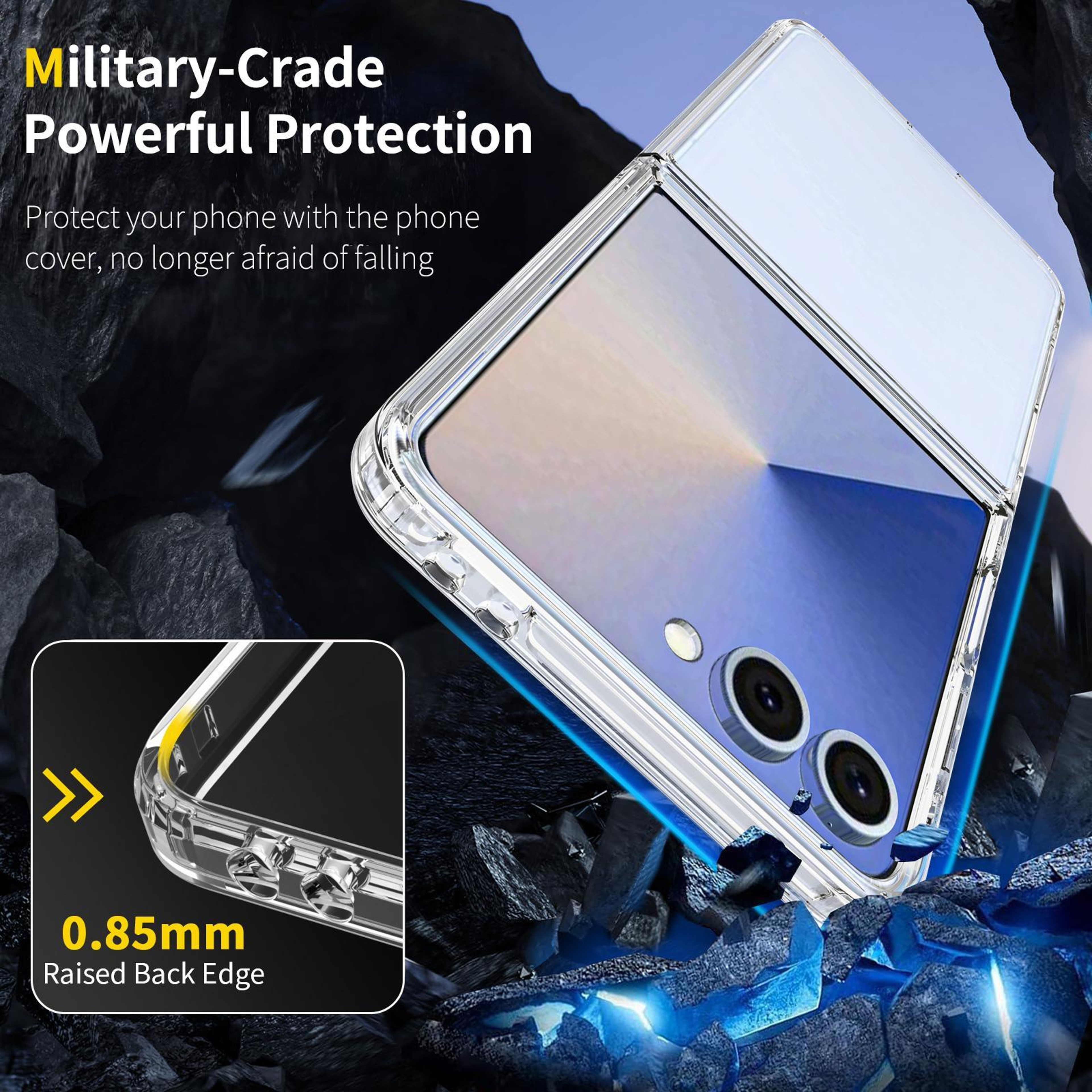 Galaxy Z Flip8 5G Clear Phone Case Scratch Resistant Transparent TPU Acrylic Case Slim Protective Cover – view 4