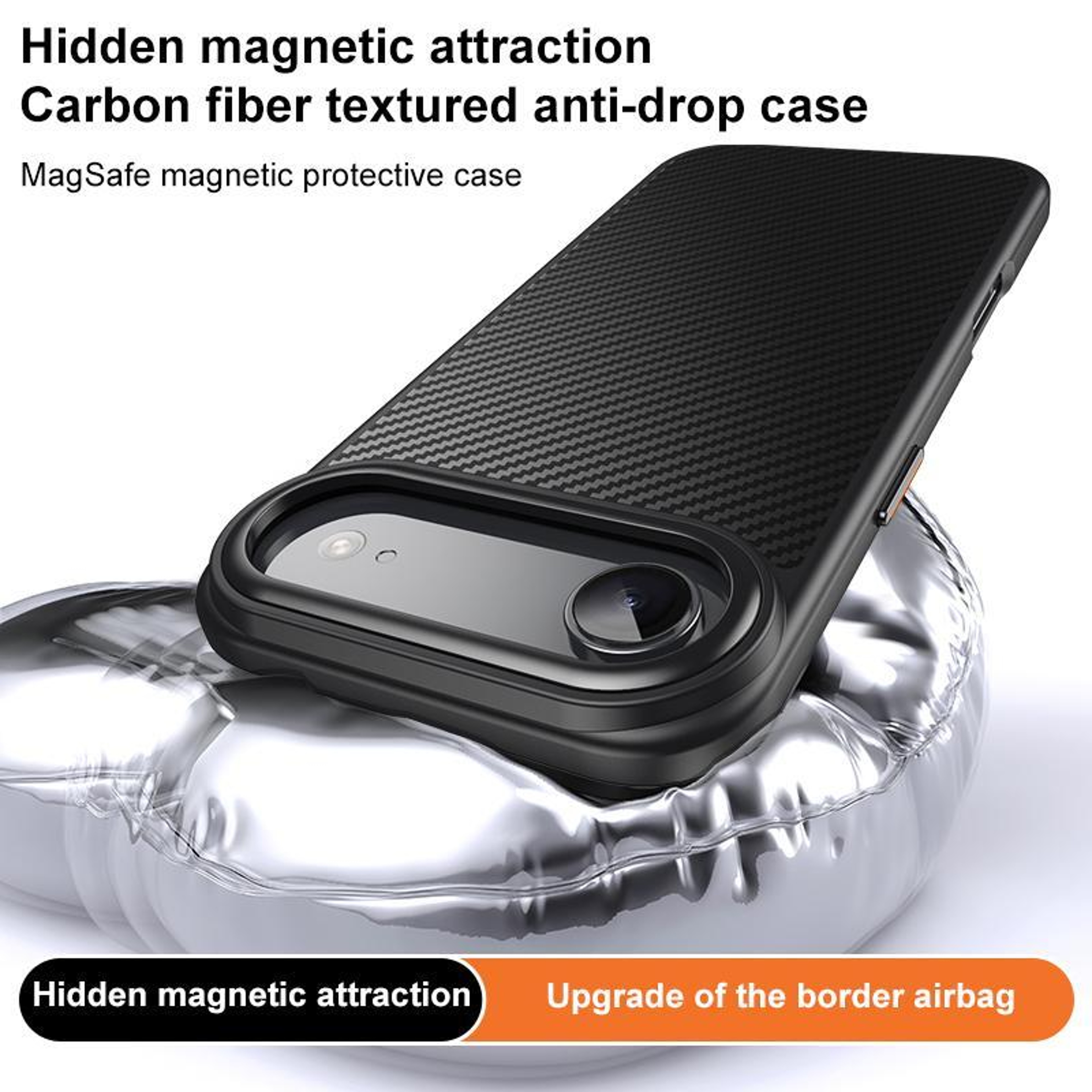 MagSafe iPhone Case with Kevlar Fiber Phone Case Texture Slim Shockproof Magnetic Cover Black – view 4