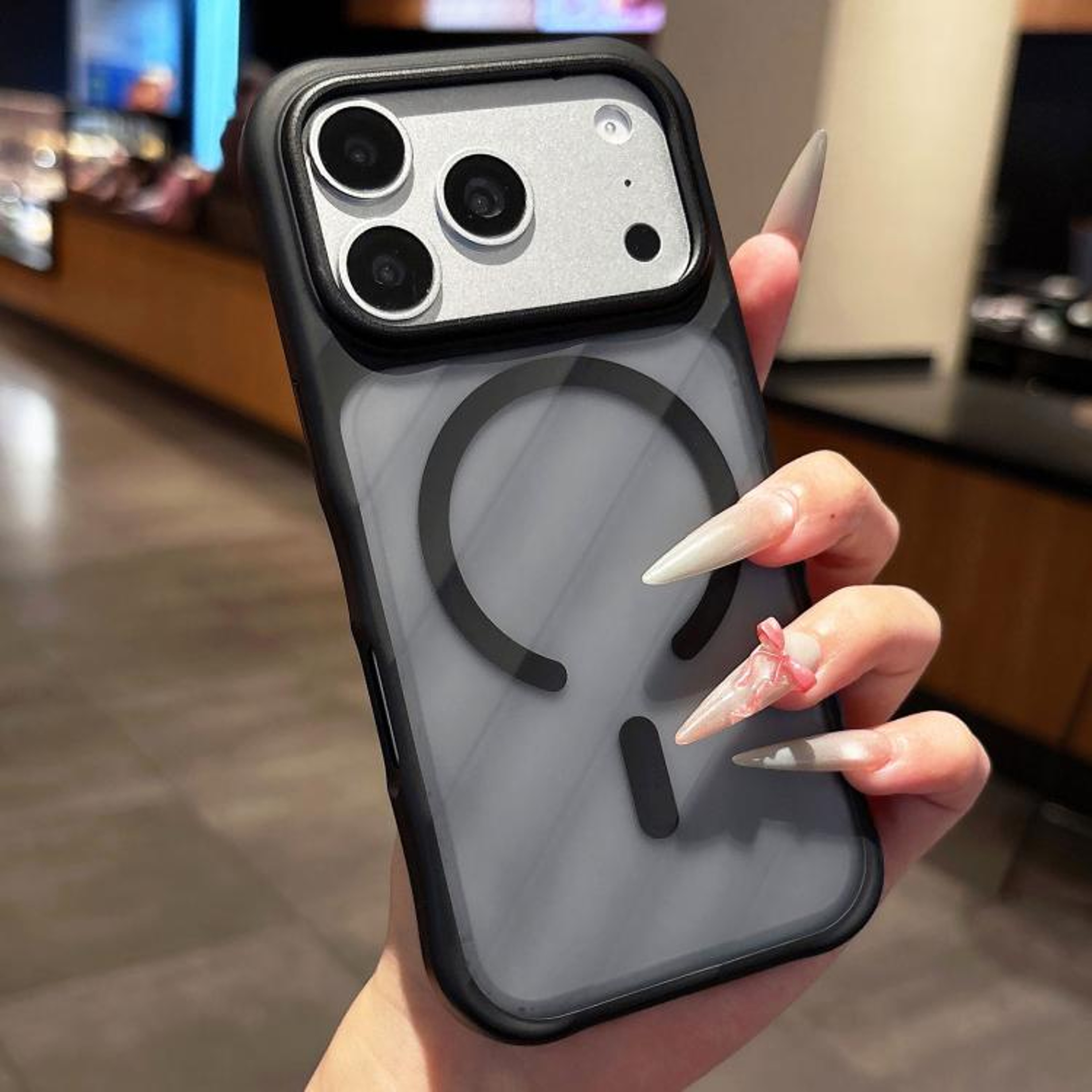 MagSafe Compatible Shockproof Clear Acrylic TPU Phone Case For IPhone 17 Pro 8