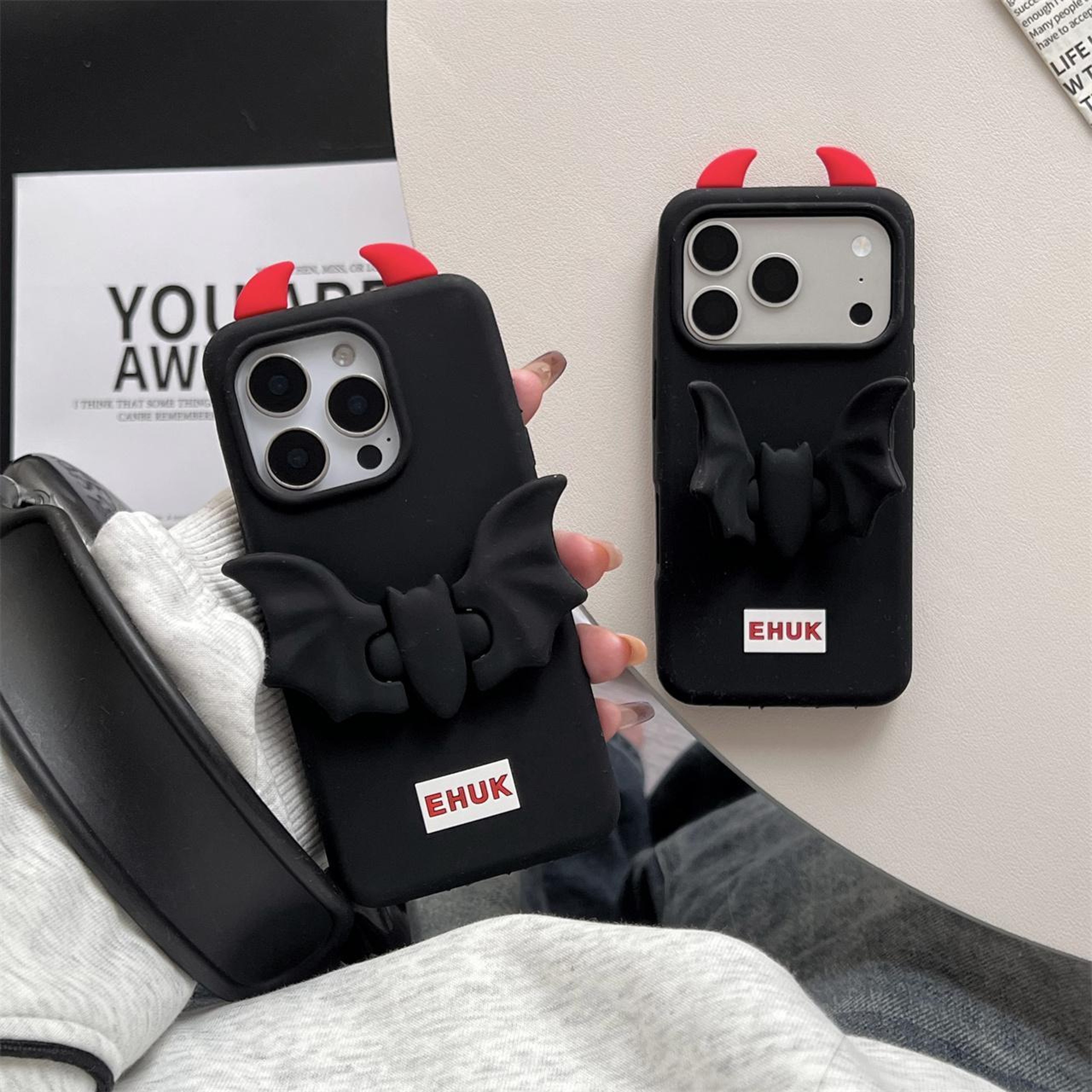 iPhone 15 Plus Silicone Phone Case with Built In Holder Slim Protective Cover Black – view 5