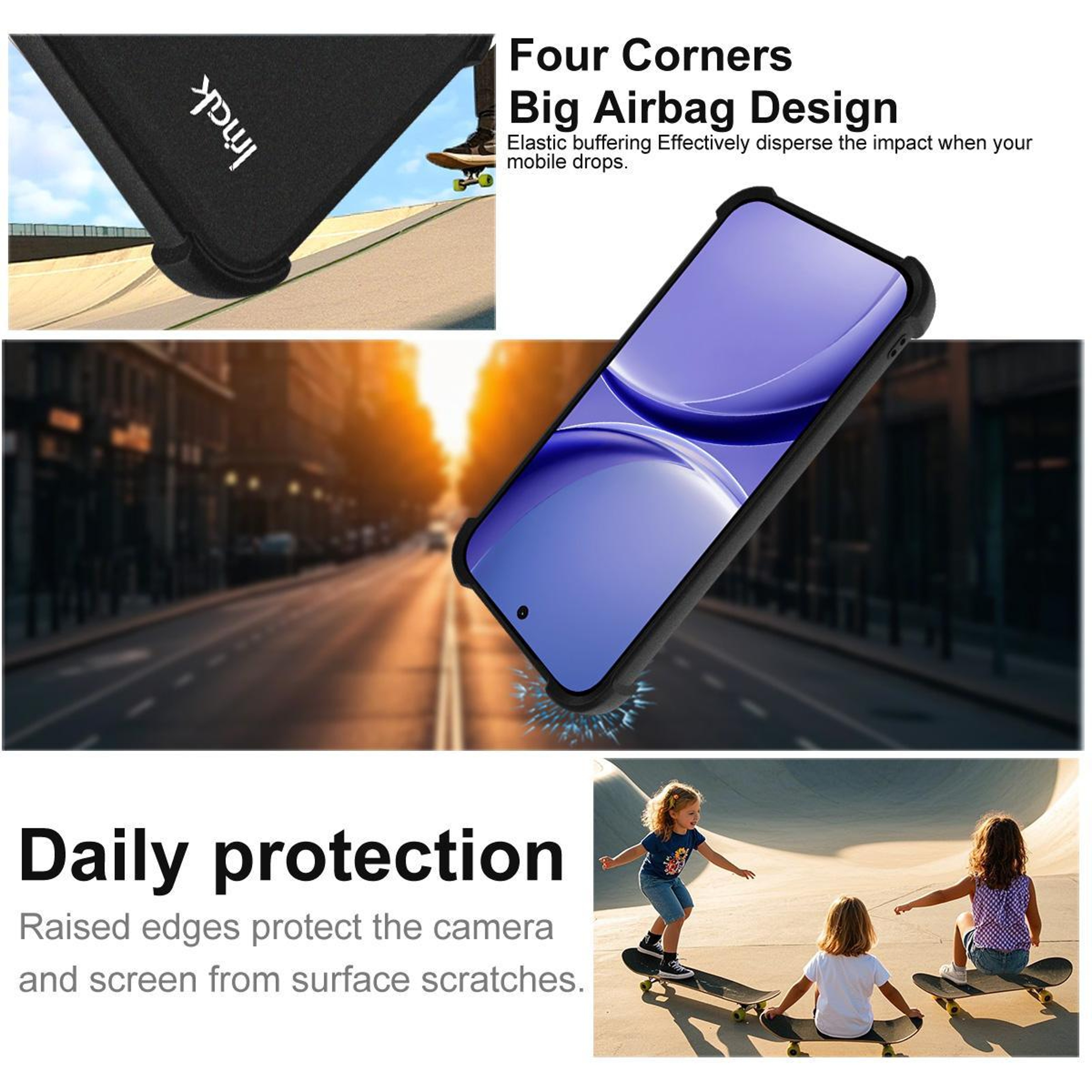 imak Shockproof TPU Case for Redmi Turbo 5 5G Poco X8 Pro 5G with Airbag Corners Matte Black – view 6