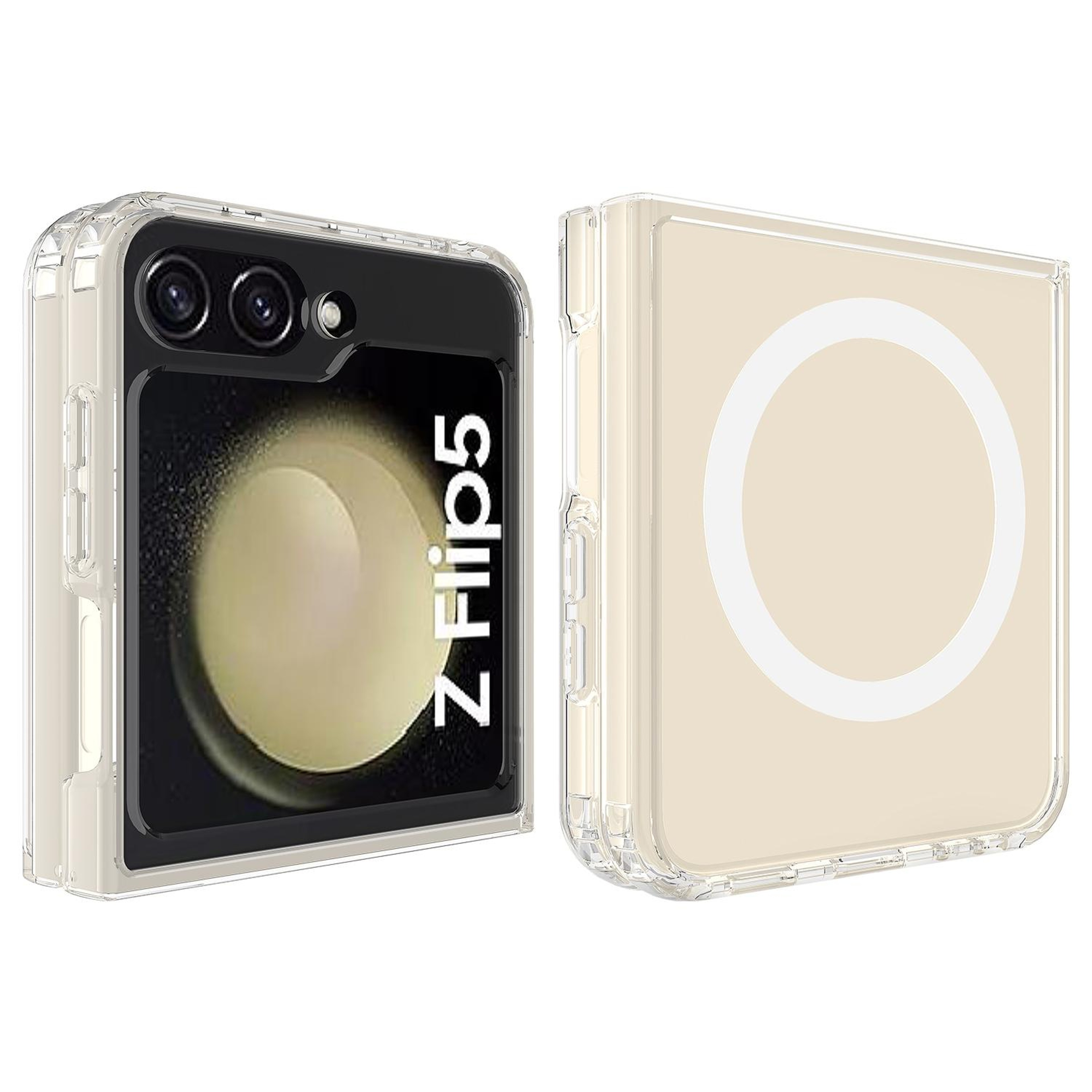 Samsung Galaxy Z Flip5 MagSafe Case Clear Transparent Phone Case With Shockproof Acrylic Back 1