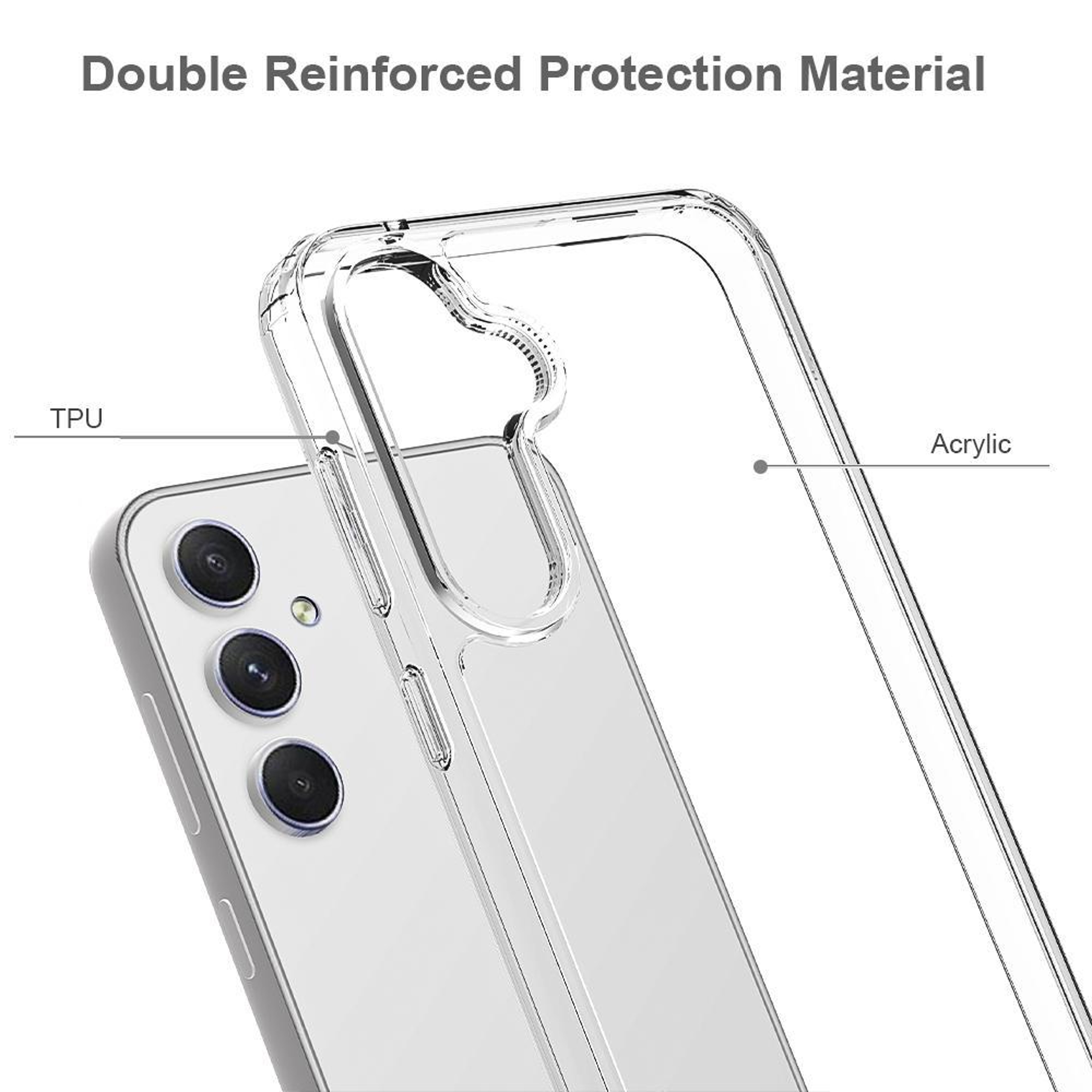 Samsung Galaxy A57 5G Clear Phone Case Scratchproof Transparent TPU Case with Acrylic Back – view 3