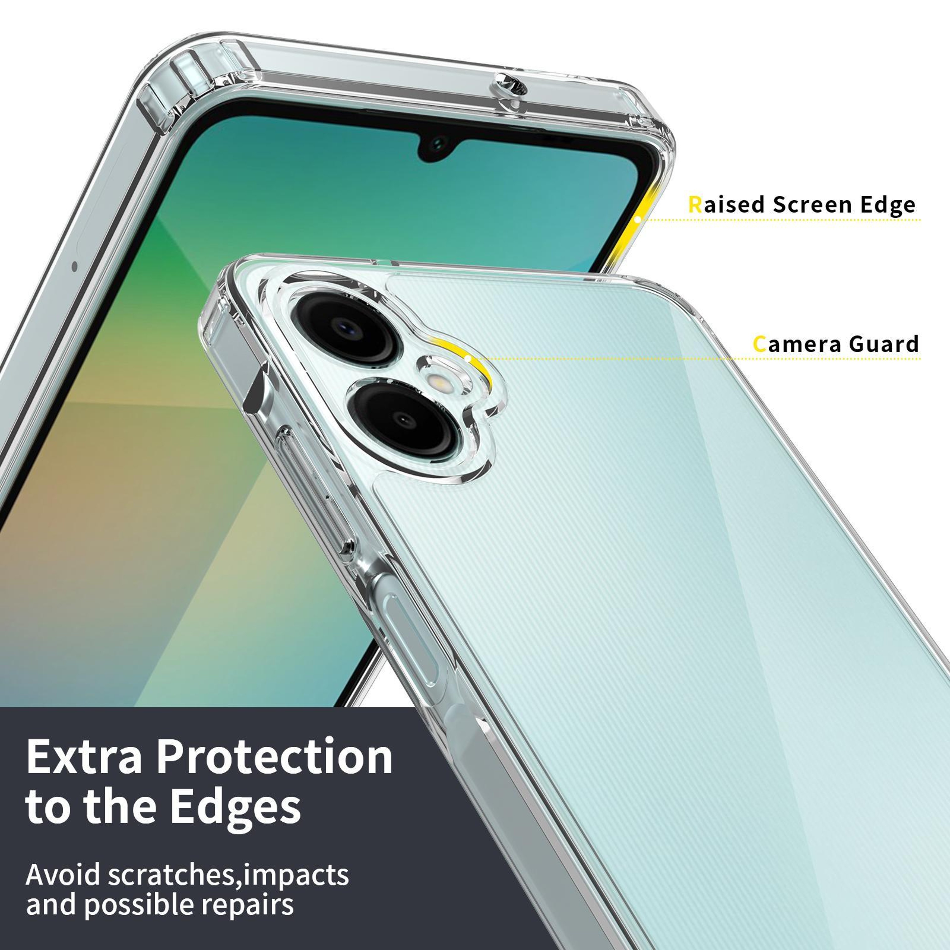 Samsung Galaxy A06 5G Clear Phone Case Scratchproof Transparent TPU Case with Acrylic Back – view 3