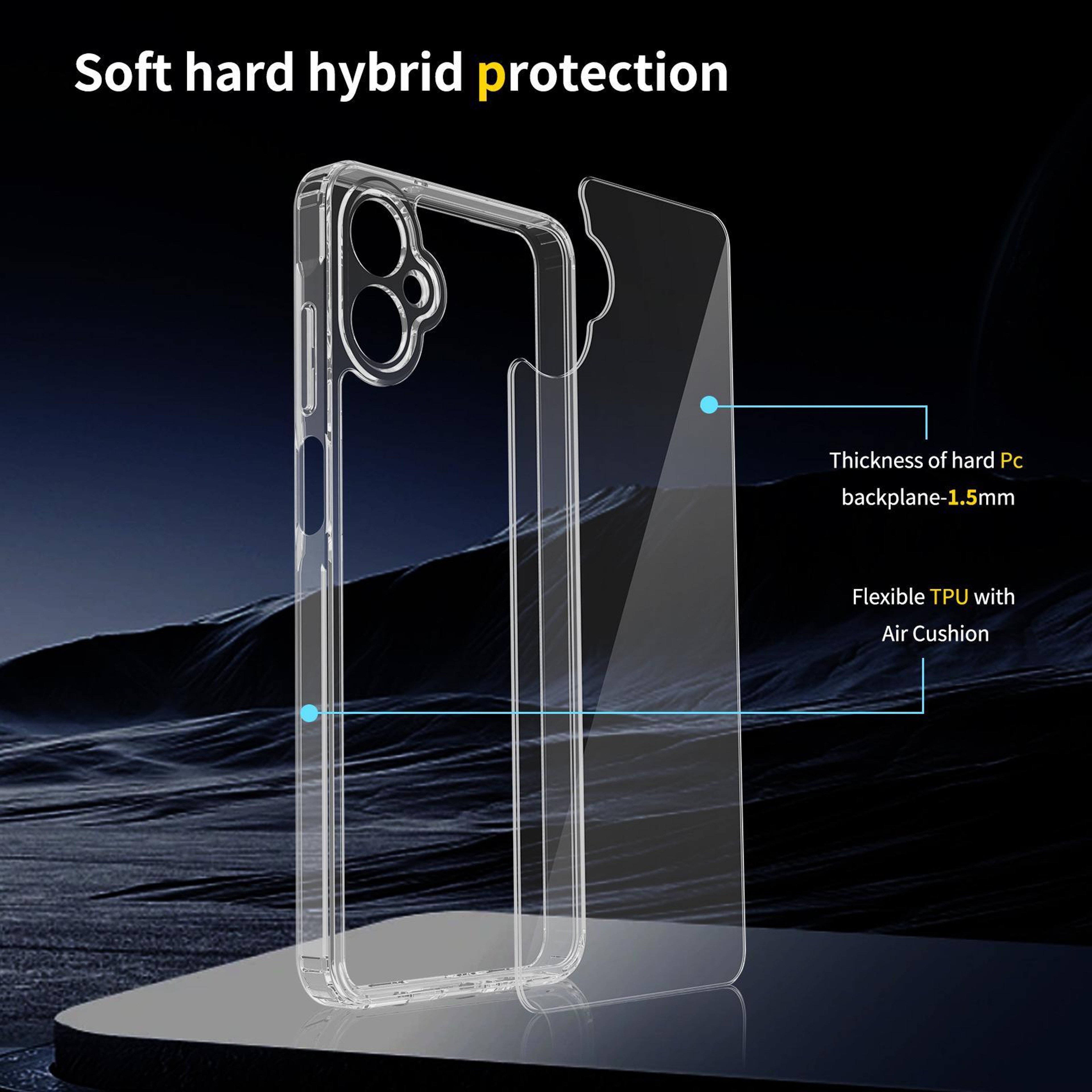 Samsung Galaxy A06 5G Clear Phone Case Scratchproof Transparent TPU Case with Acrylic Back – view 5
