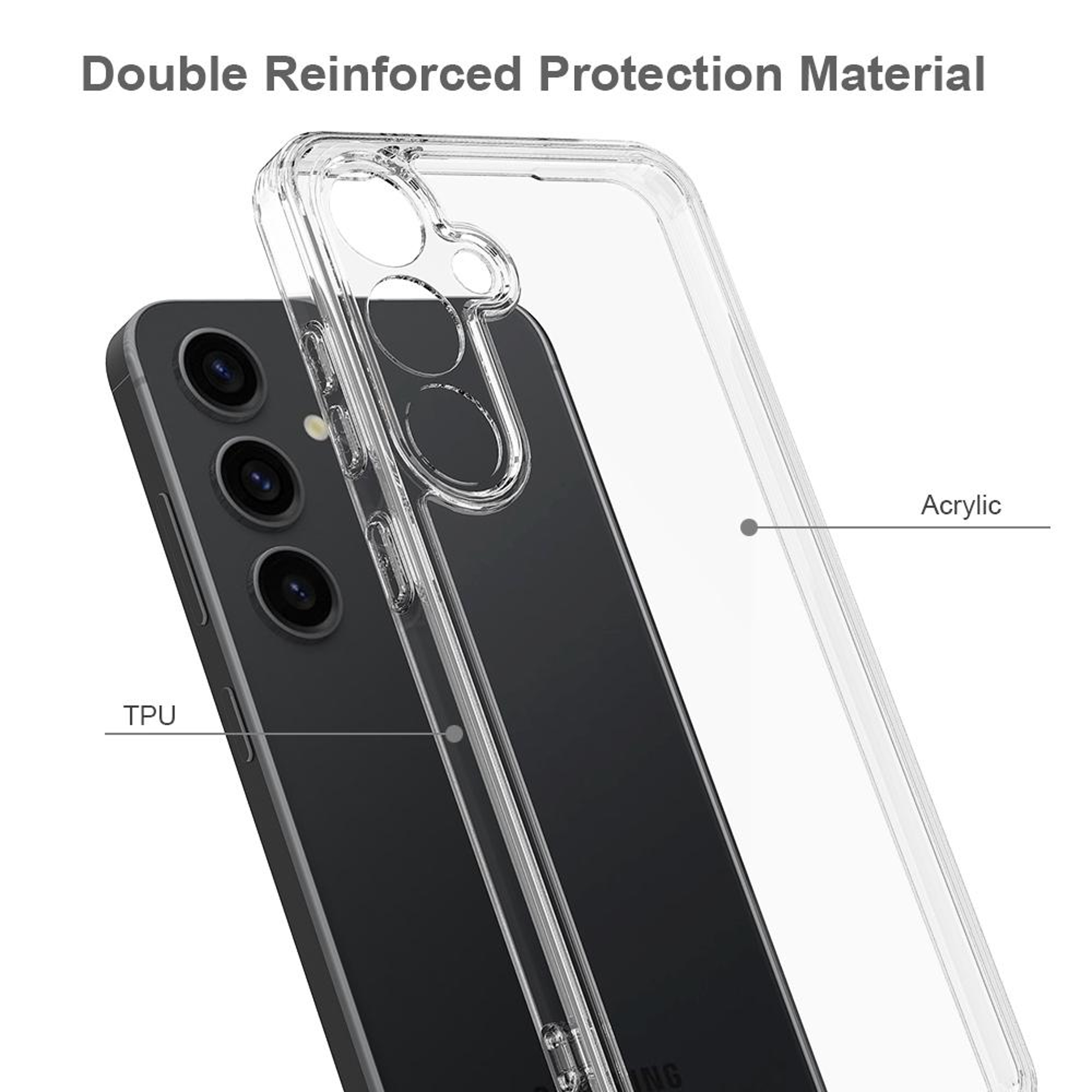 Samsung Galaxy M55 Clear Phone Case Scratchproof TPU Acrylic Case with Crystal Transparent Protection – view 3