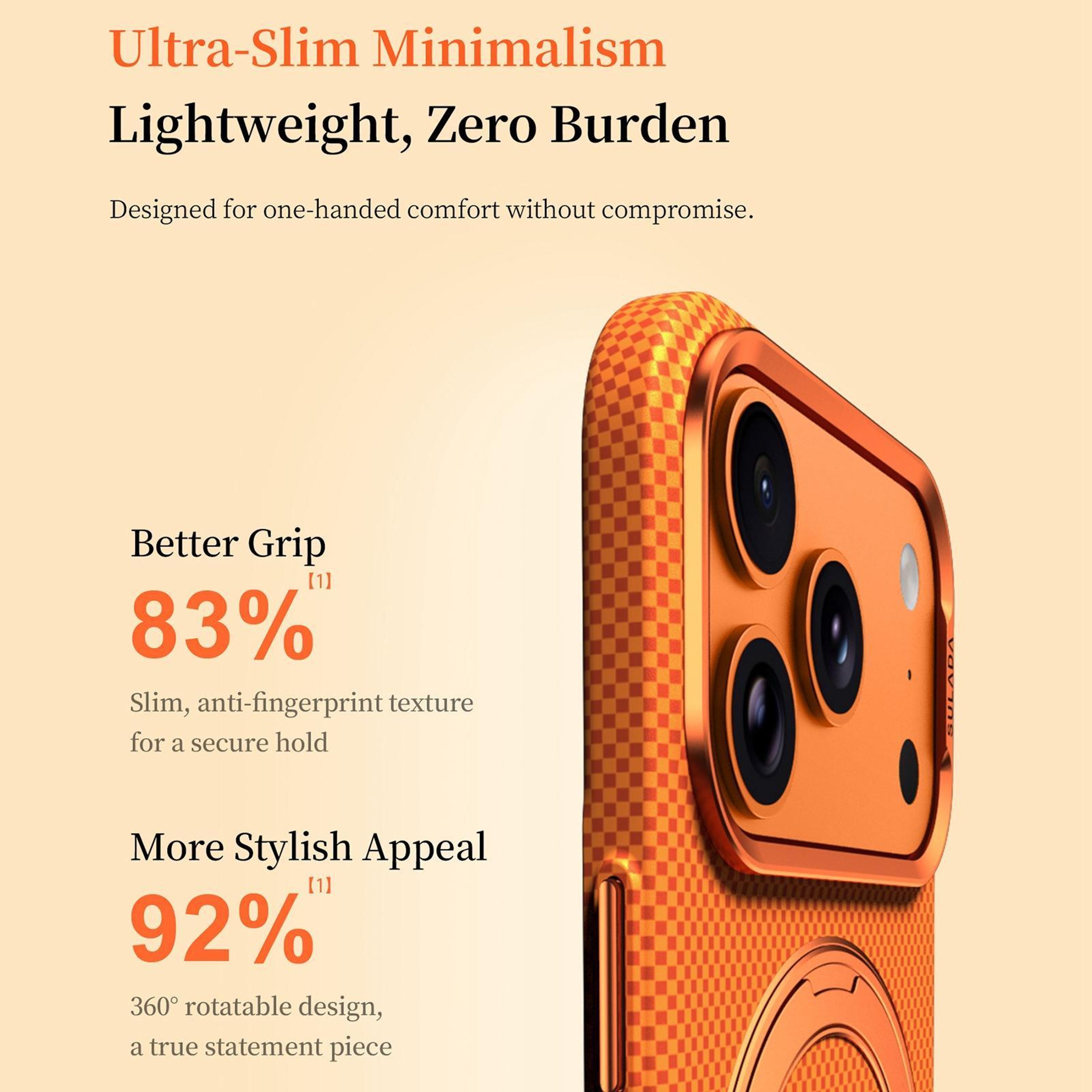 SULADA Kevlar IPhone 17 Pro Case With MagSafe Magnetic Case And 360 Rotating Stand 8