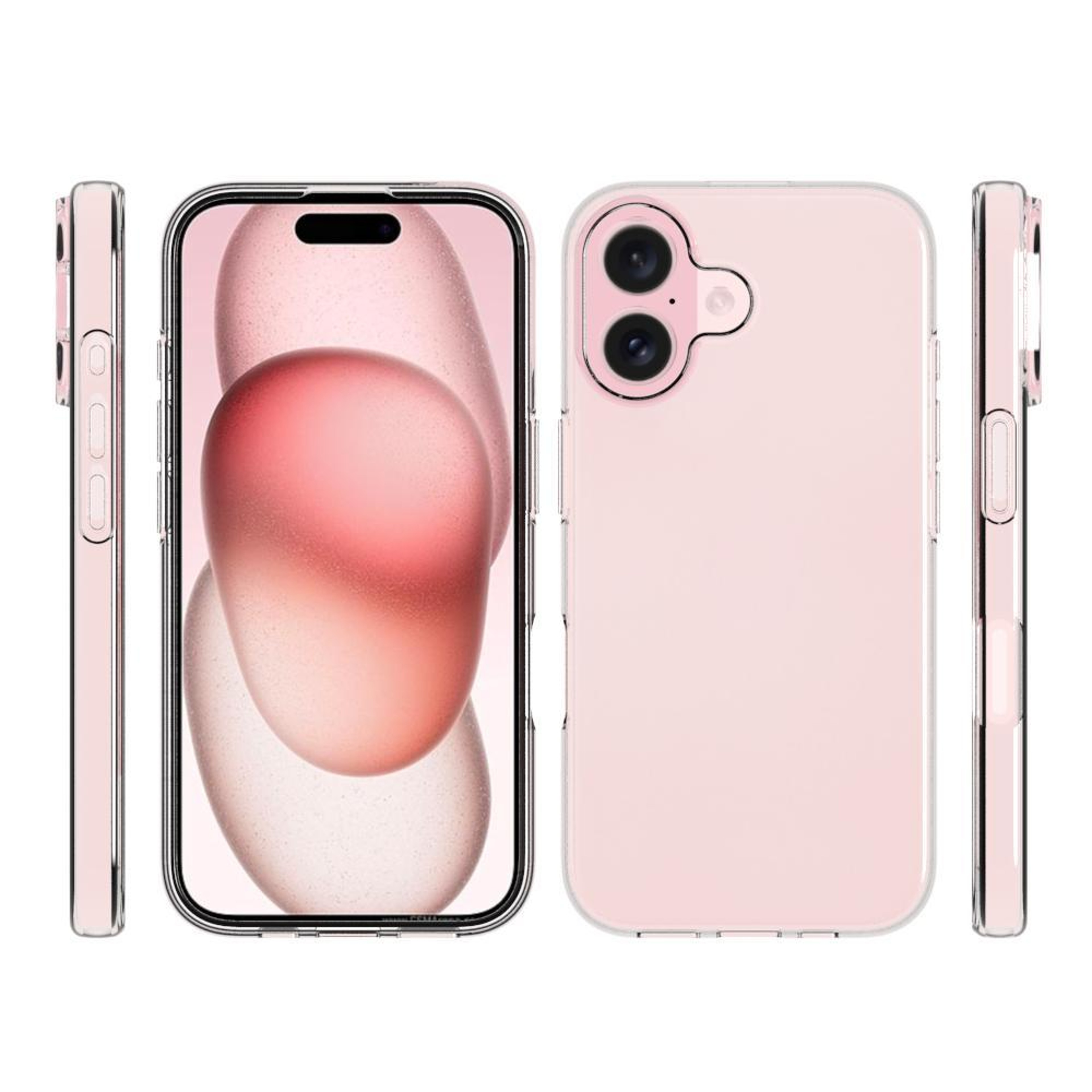 For iPhone 17 Clear TPU Case Waterproof Texture Transparent Phone Case Shockproof Cover – view 2