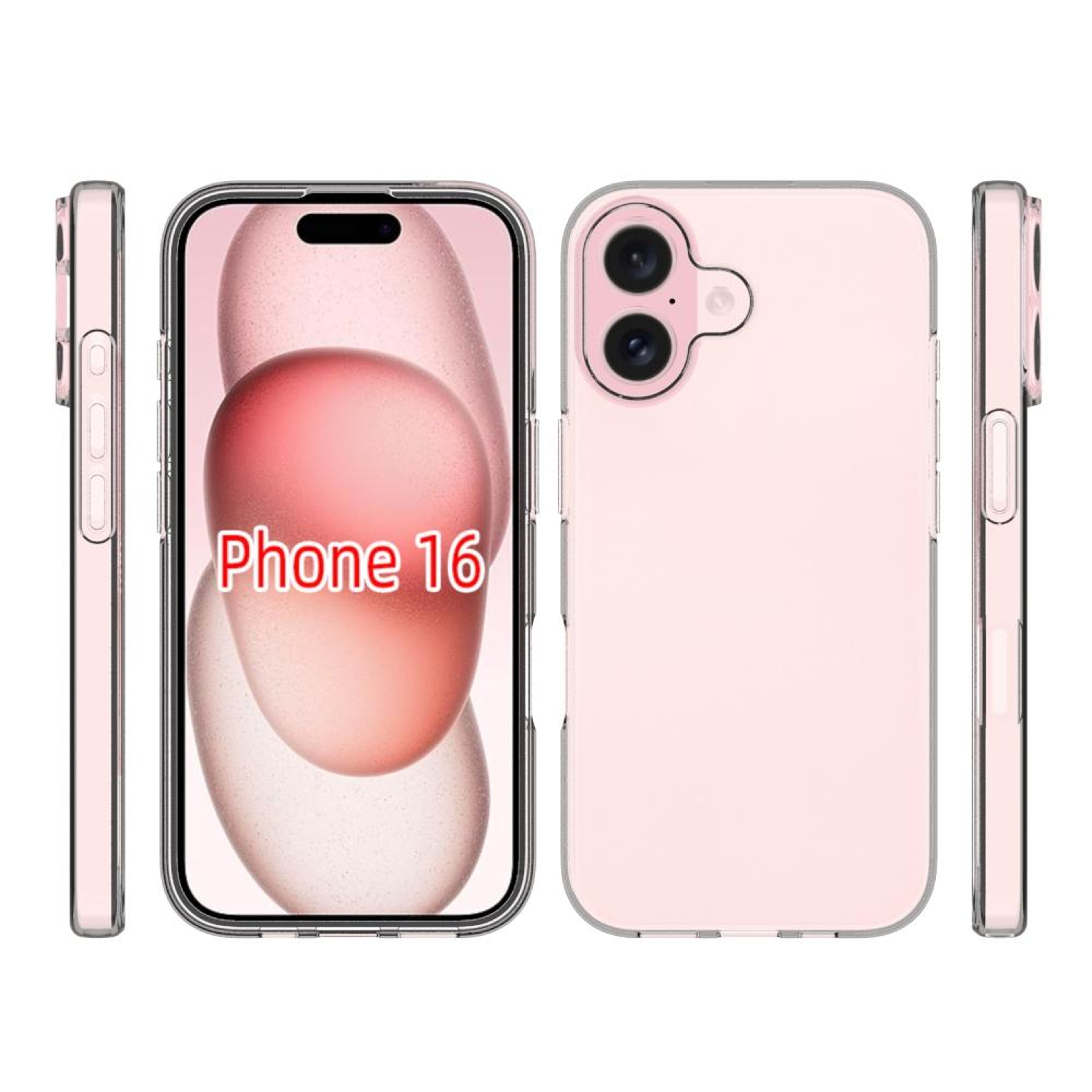 iPhone 16 Clear TPU Case Waterproof Texture Slim Protective Phone Cover – view 2