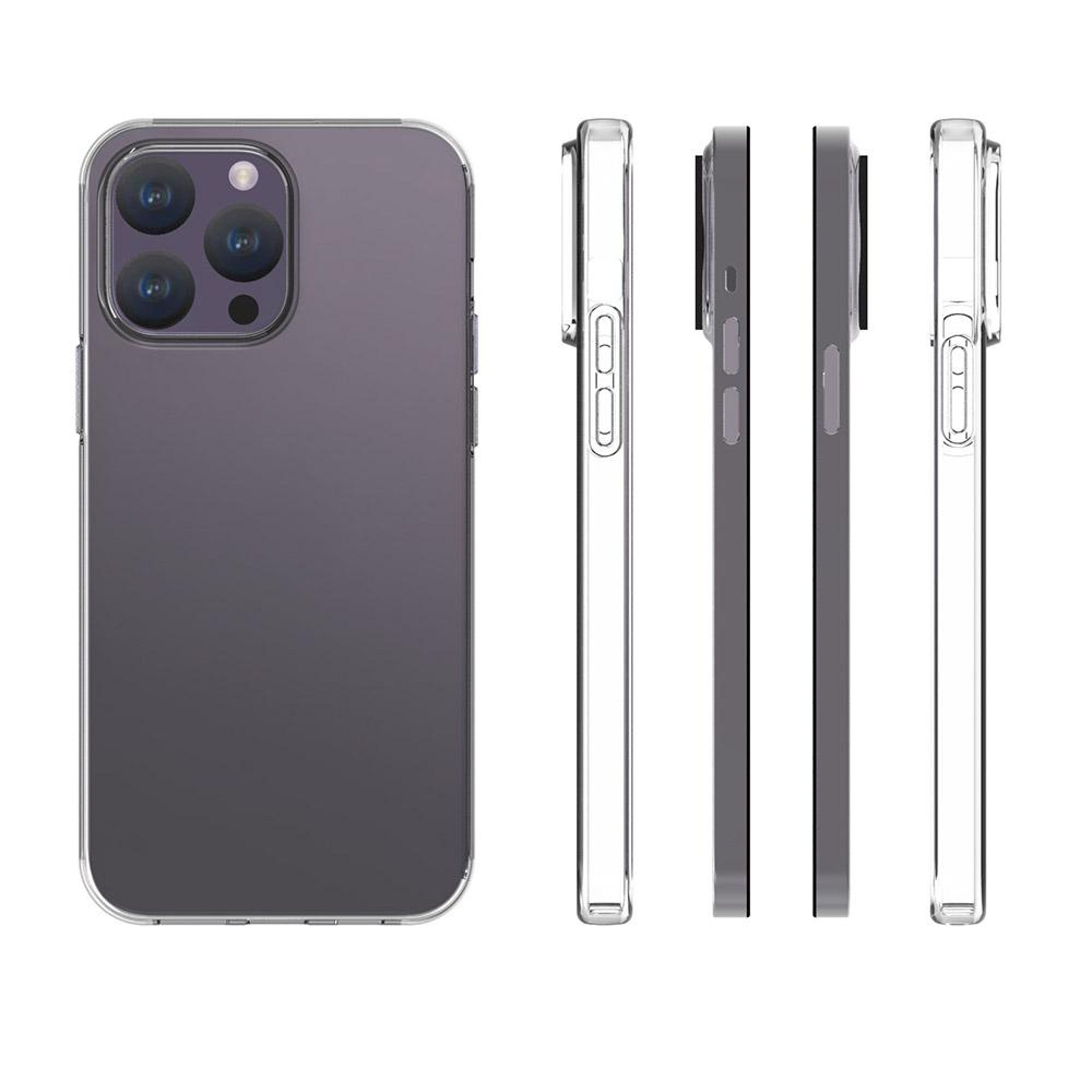 Crystal Clear iPhone 15 Pro Case Slim Transparent TPU Case with Protective Waterproof Texture – view 2