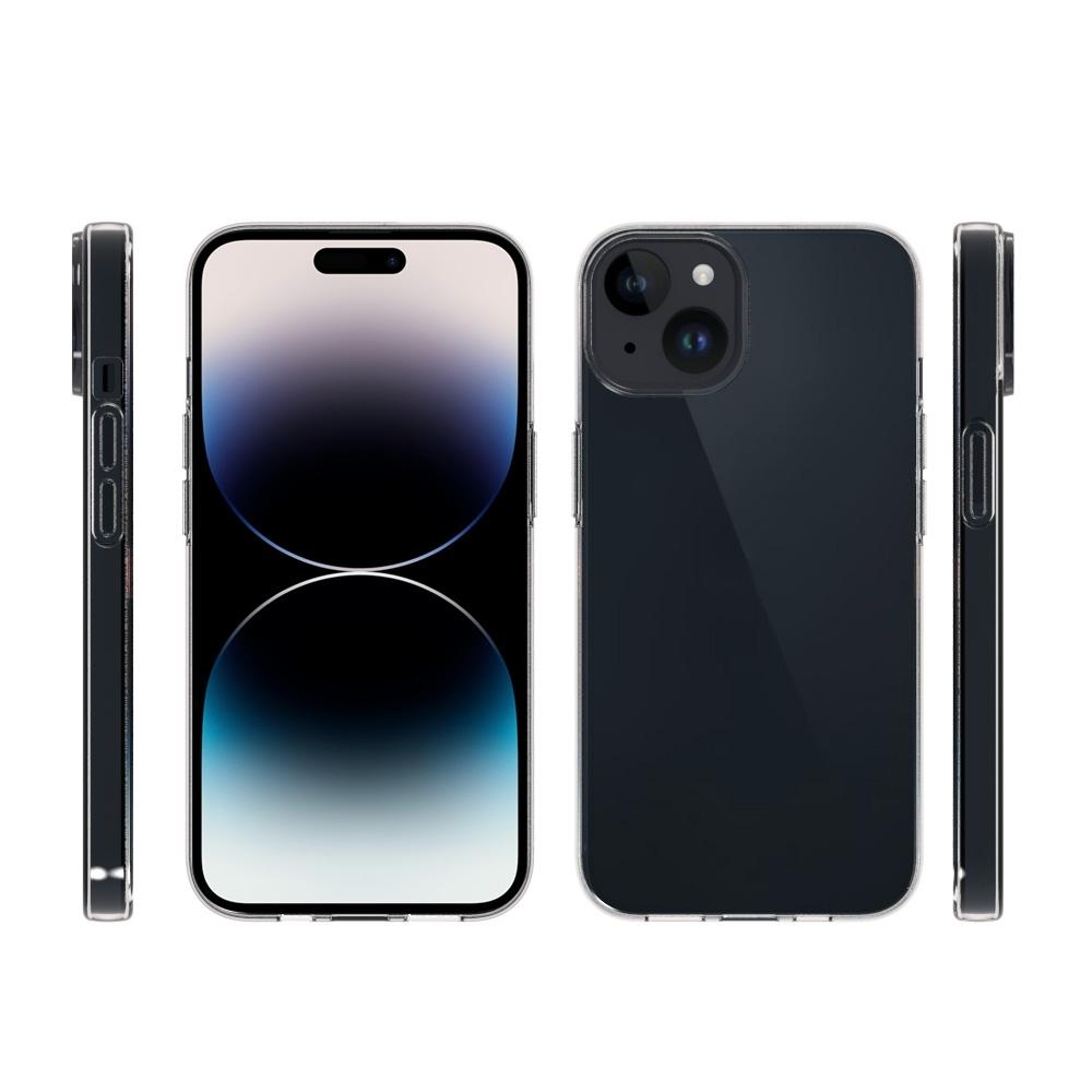 iPhone 15 Clear TPU Phone Case Transparent Waterproof Texture Shockproof Protective Cover – view 2