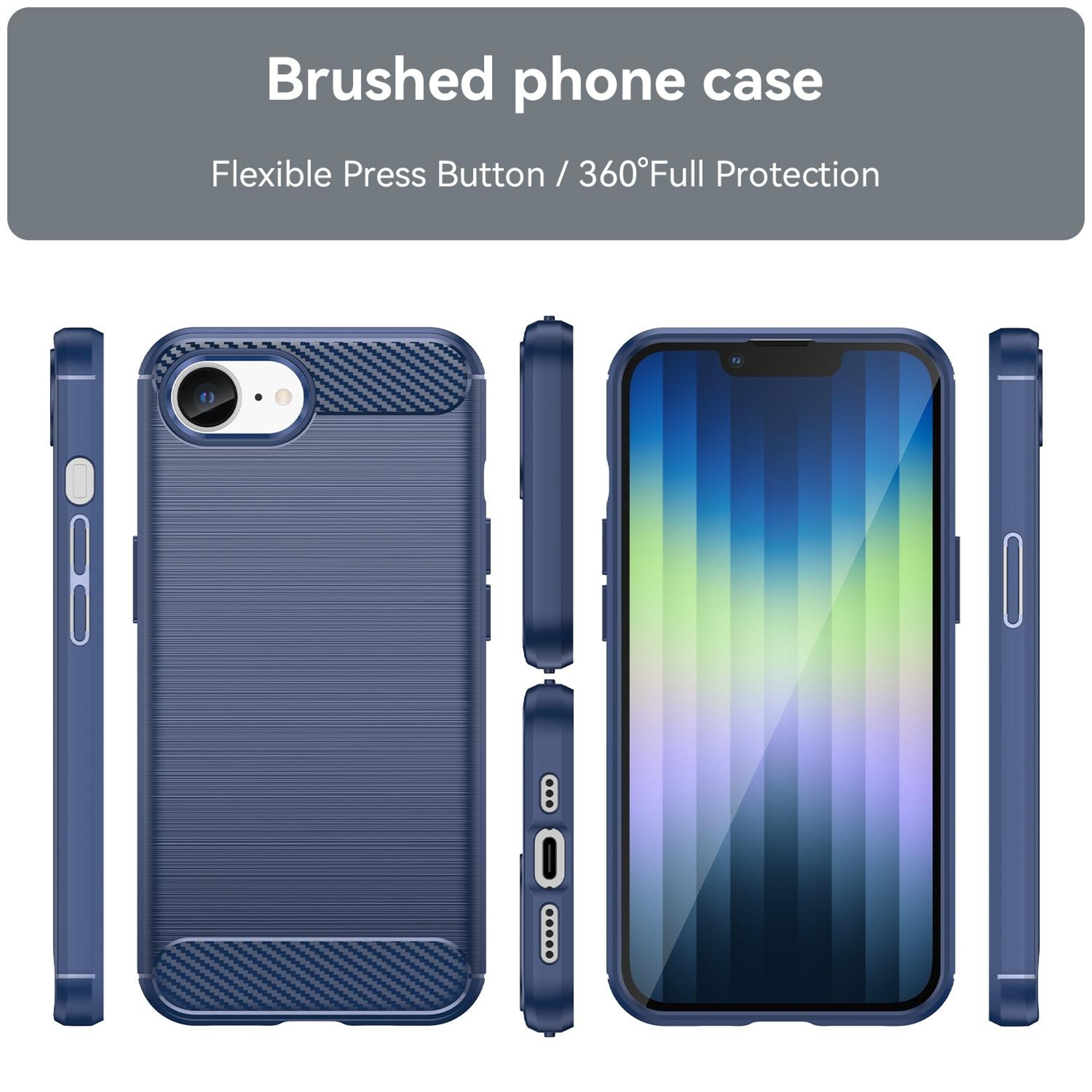 Brushed Carbon Fiber TPU Case For IPhone 17e 16e Slim Shockproof Cover 1