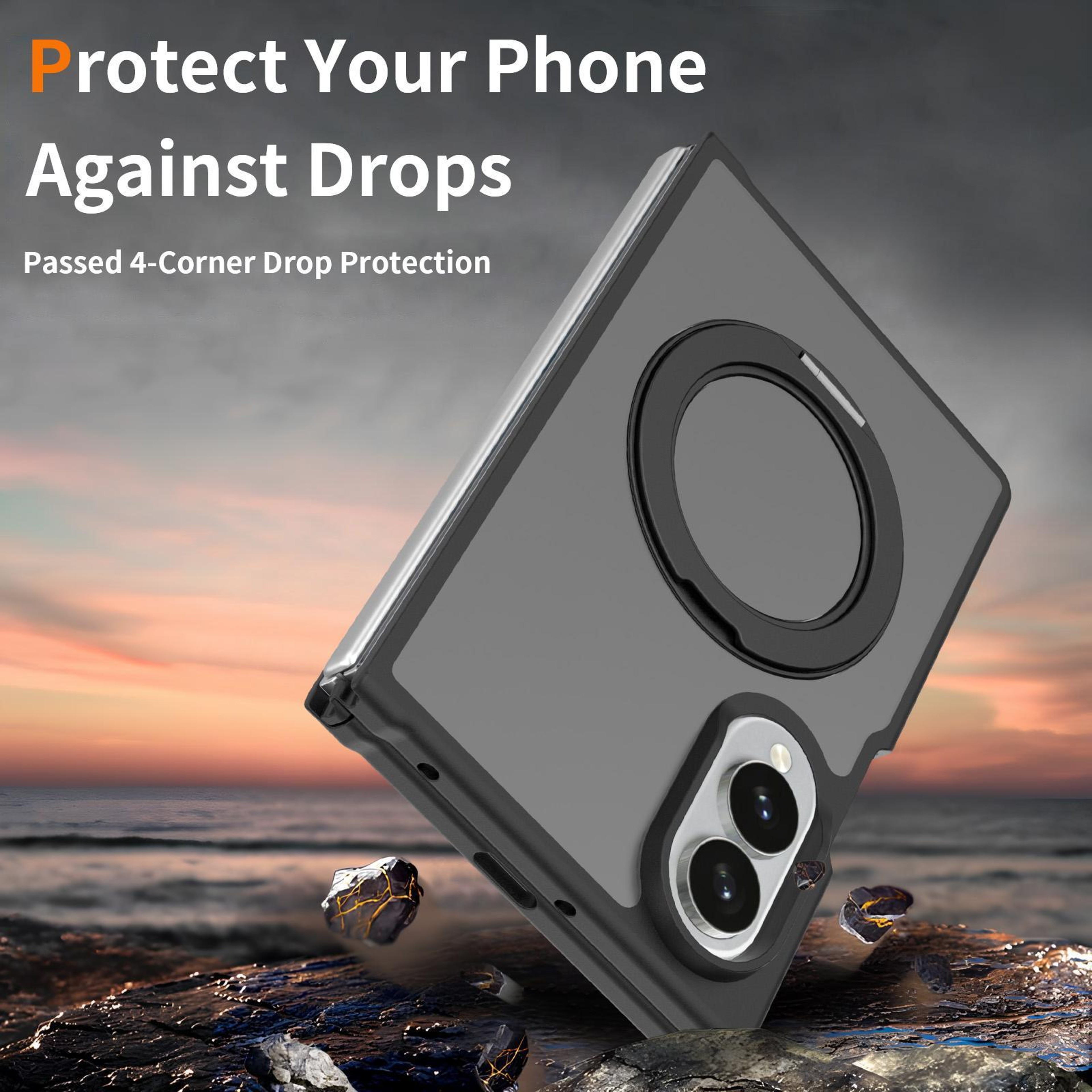 Galaxy Z Fold8 Ultra Magnetic Phone Case With 360 Rotating Ring Holder Skin Feel Protective Cover 1