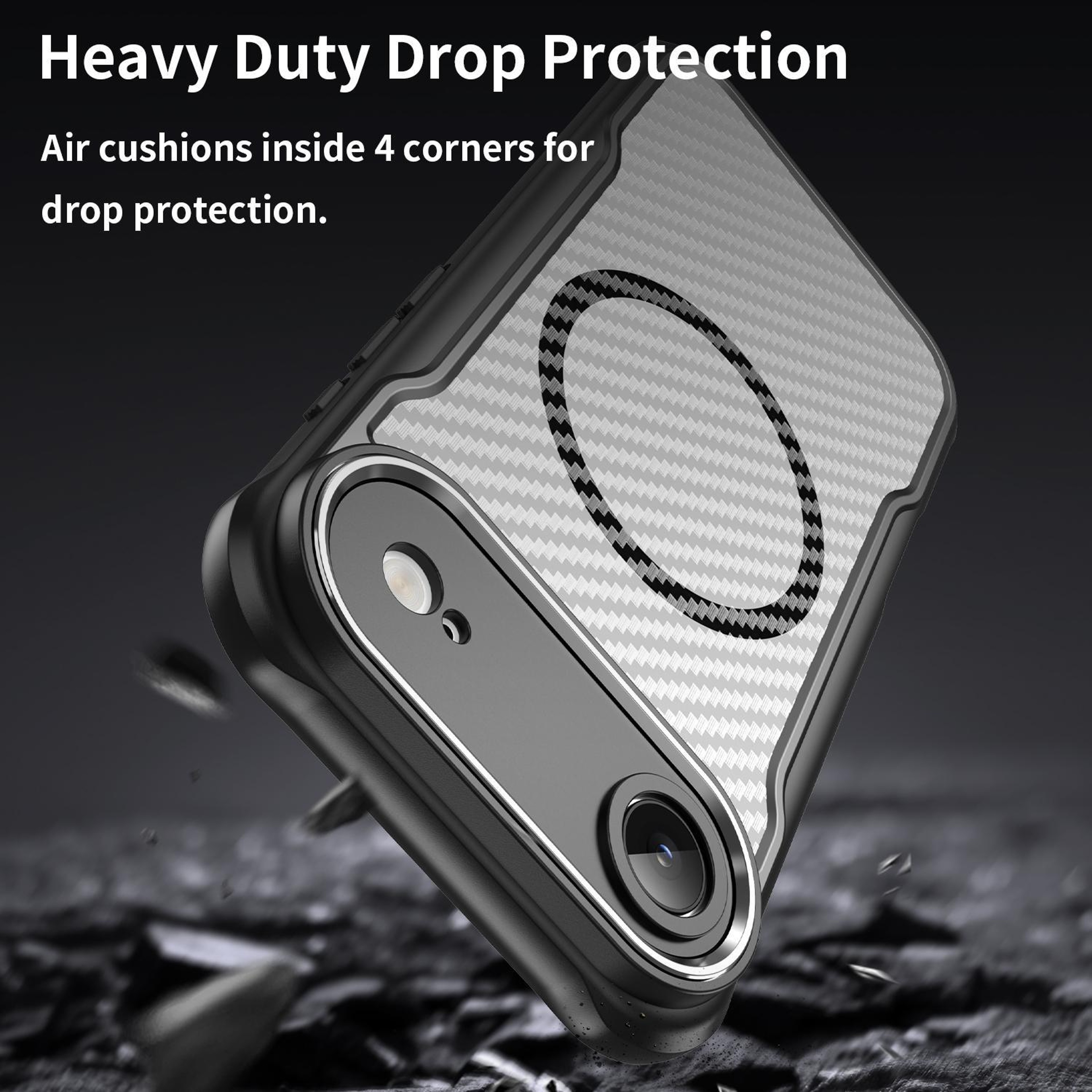 IPhone Air MagSafe Phone Case Carbon Fiber Texture Translucent Protective Cover 8