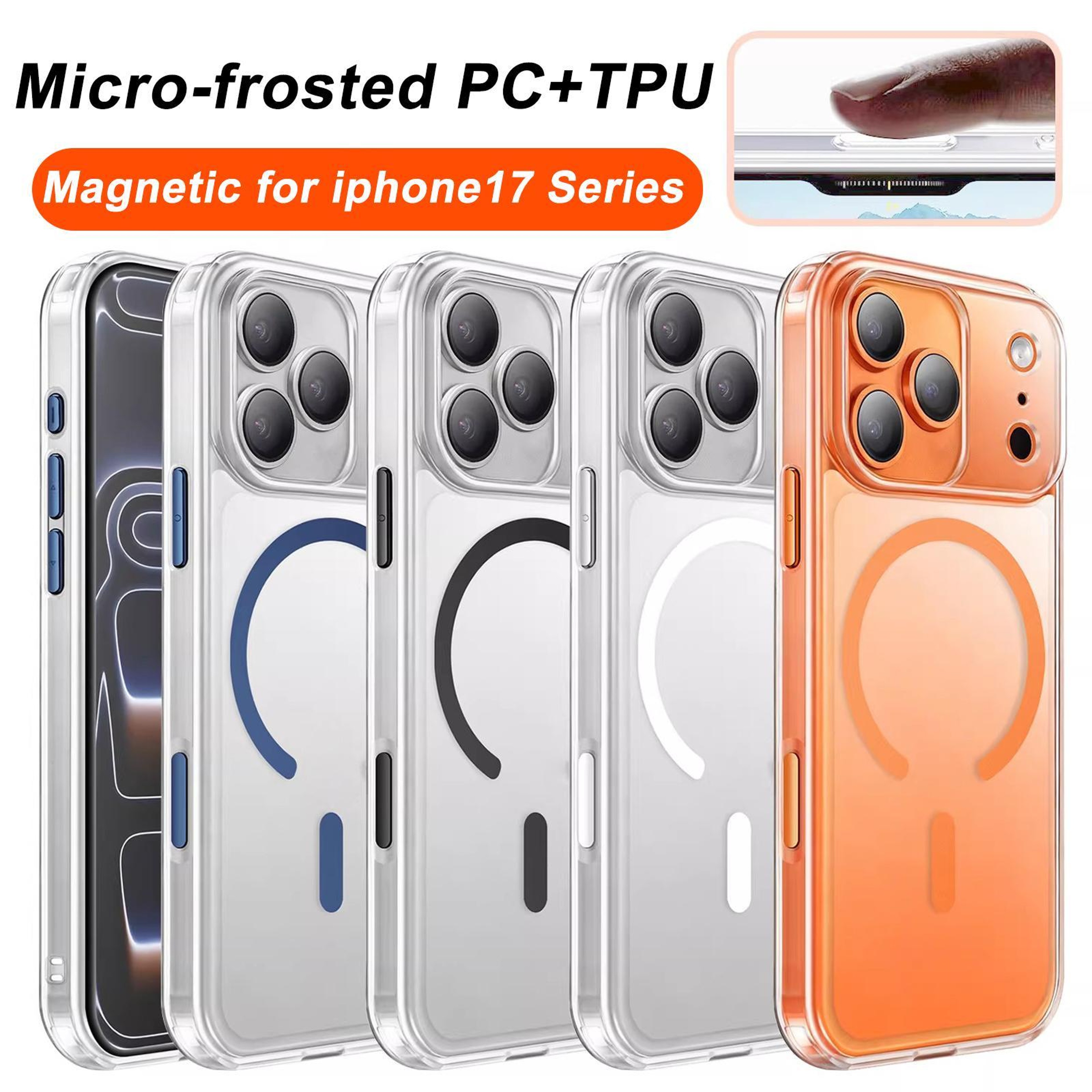 XDcase Magnetic IPhone 17 Pro Max Case Frosted Transparent Shockproof Phone Case 2