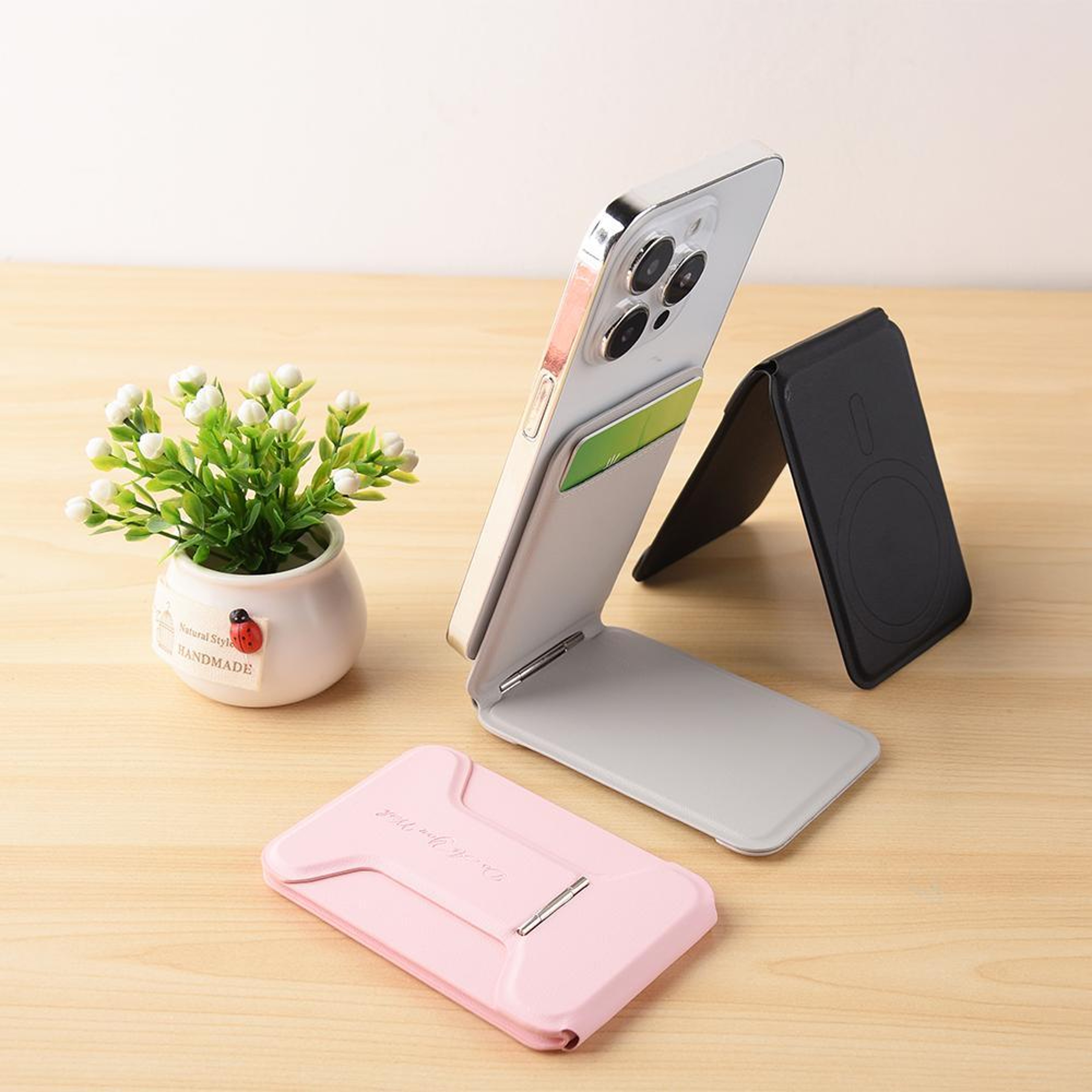 Magnetic Phone Wallet Stand with Adjustable Kickstand and Card Holder – view 12