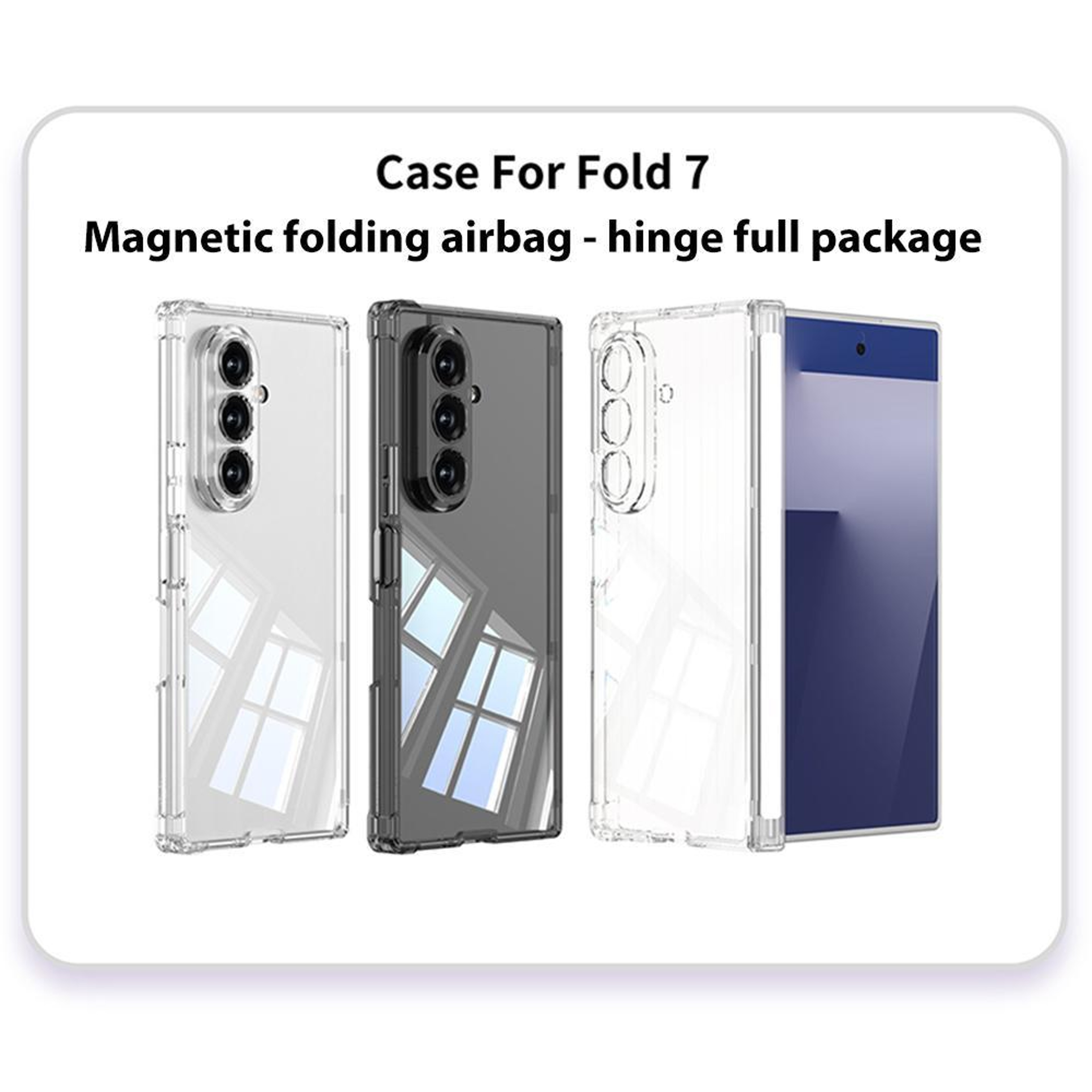 GKK Samsung Galaxy Z Fold7 Case Magnetic Hinge Full Body Shockproof Phone Case Transparent Cover – view 2