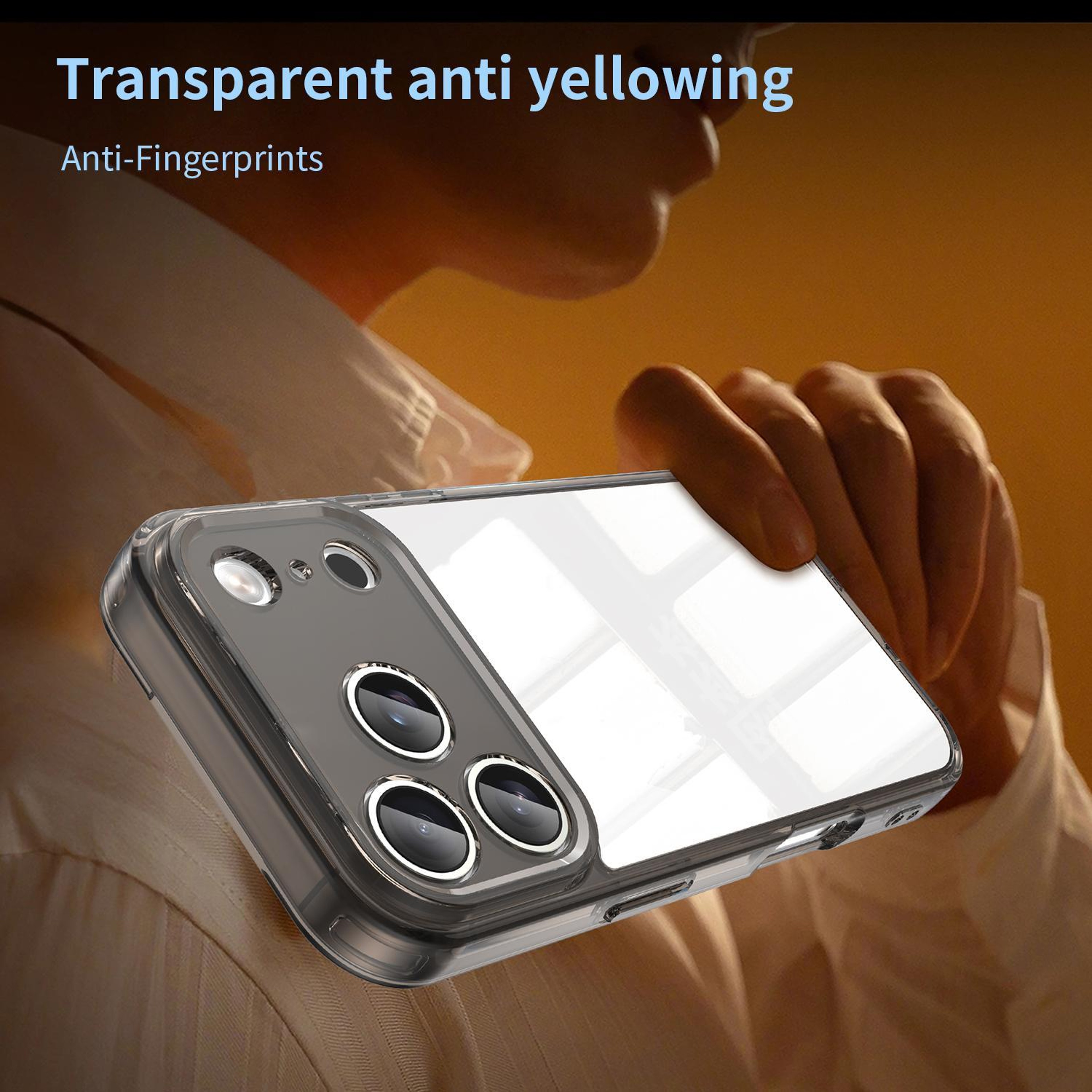 IPhone 17 Pro Shockproof TPU PC Hybrid Case With Airbag Corner Protection 4