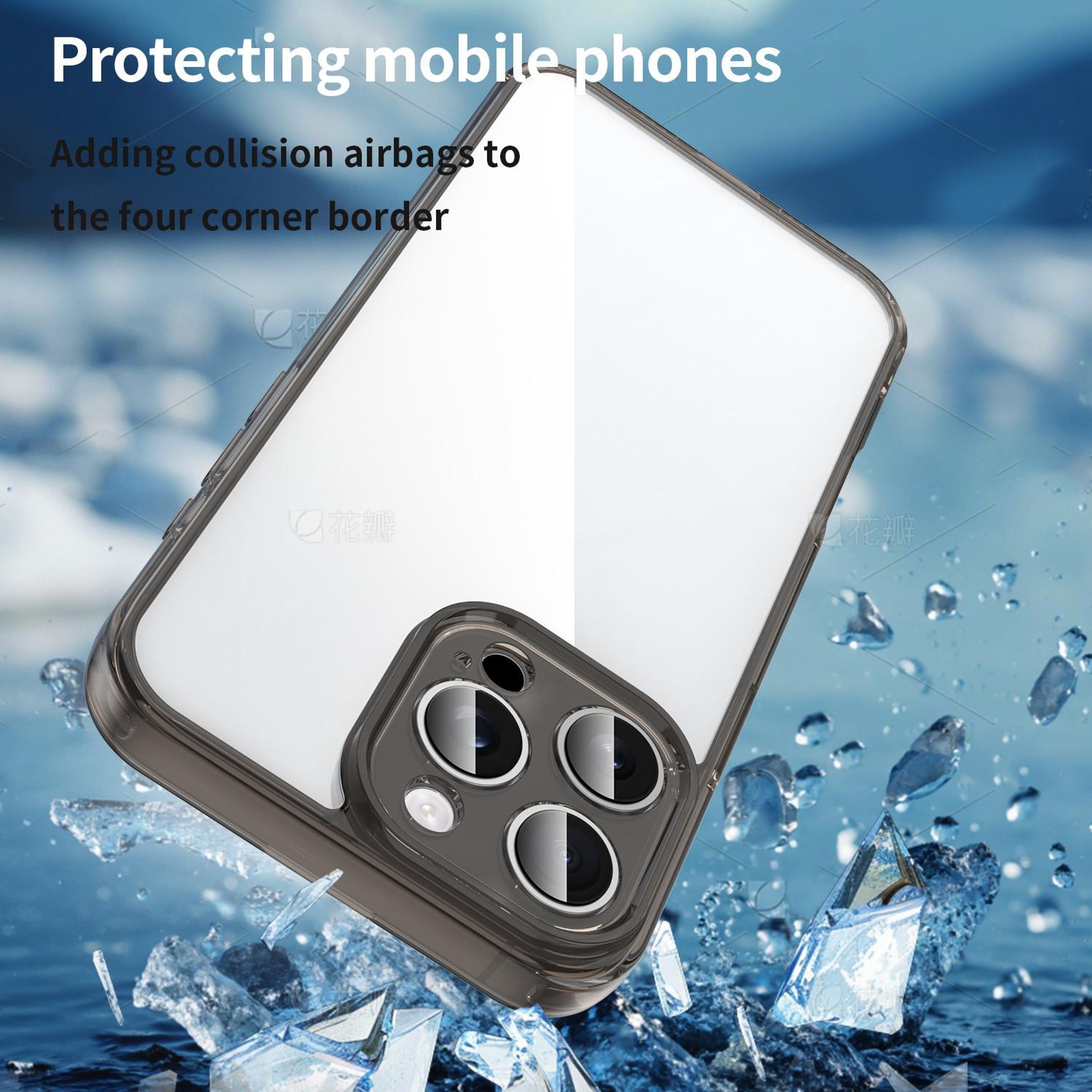 IPhone 15 Pro Max Shockproof Phone Case TPU PC Hybrid Airbag Protective Cover 3