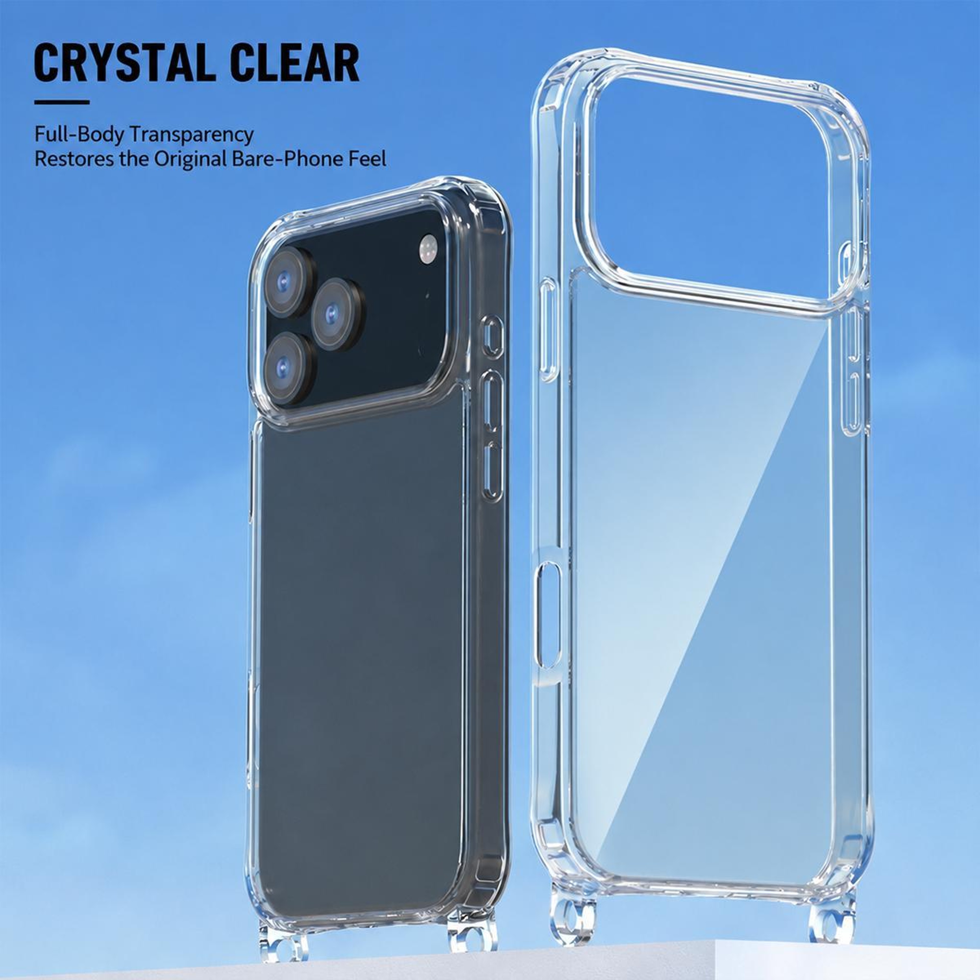 iPhone Air Clear Acrylic Airbag Phone Case with Lanyard Holes Shockproof Transparent Cover – view 3