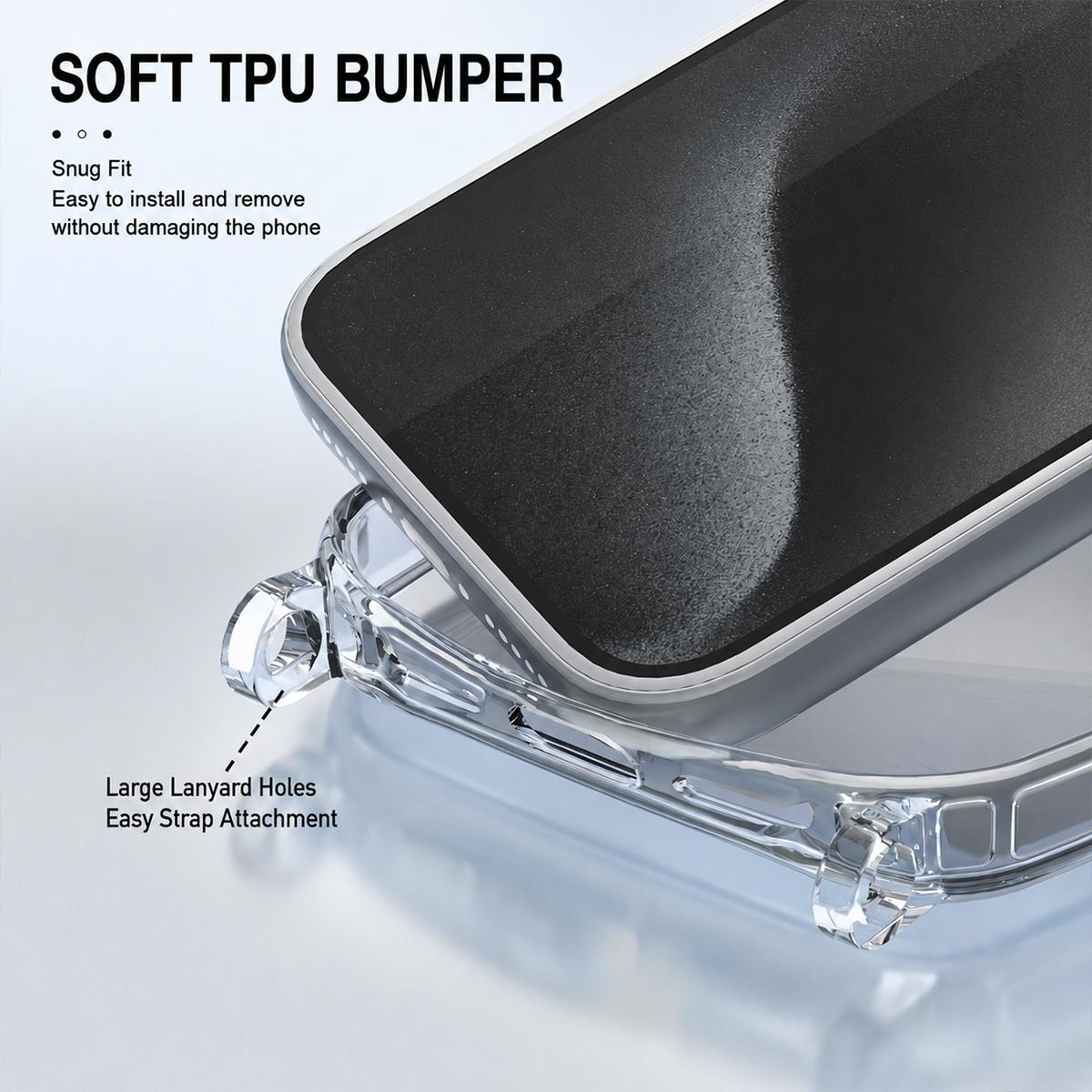 iPhone Air Clear Acrylic Airbag Phone Case with Lanyard Holes Shockproof Transparent Cover – view 4