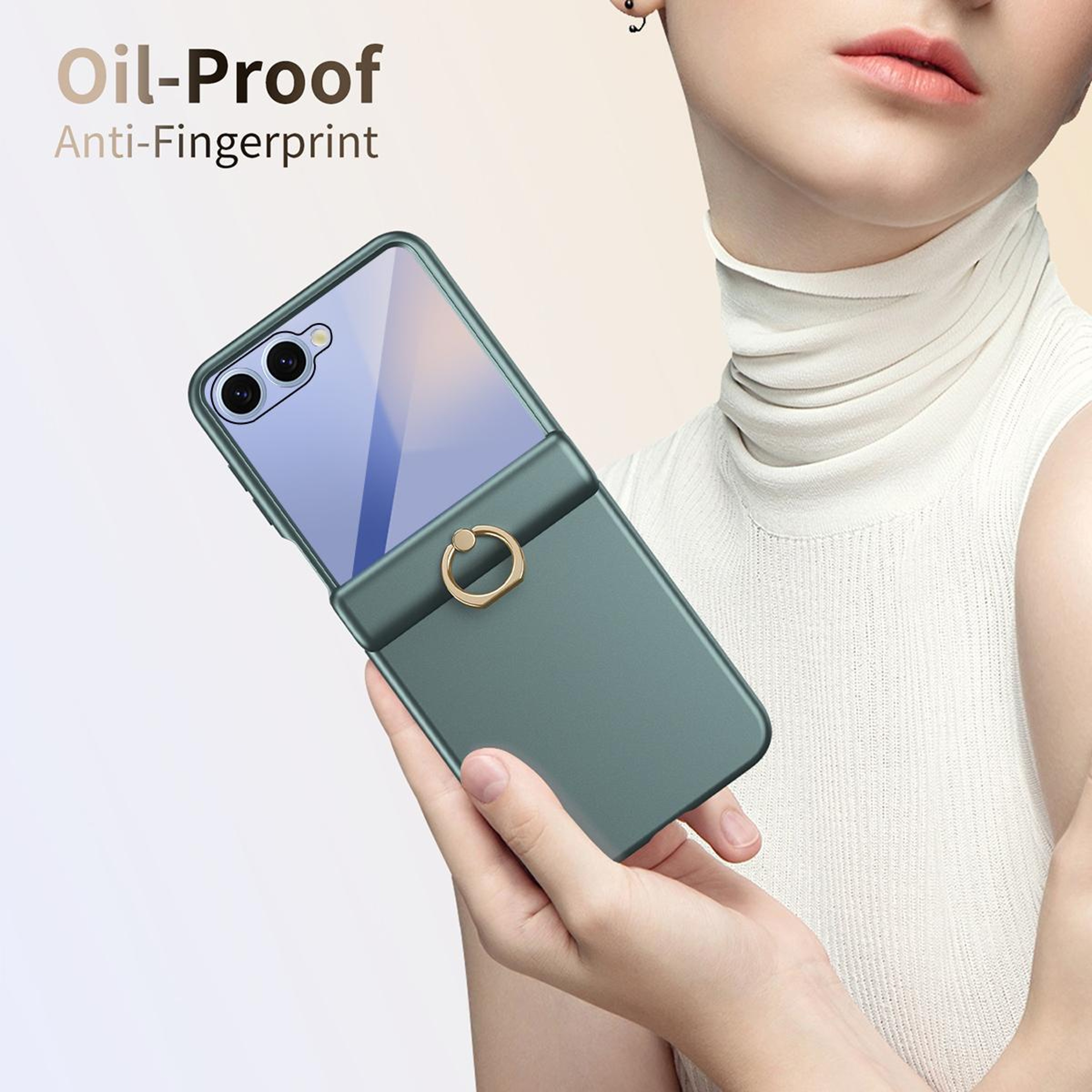Starry Armor Galaxy Z Flip 7 Case With Hinge Protection Ring Kickstand  Tempered Glass Cover 3