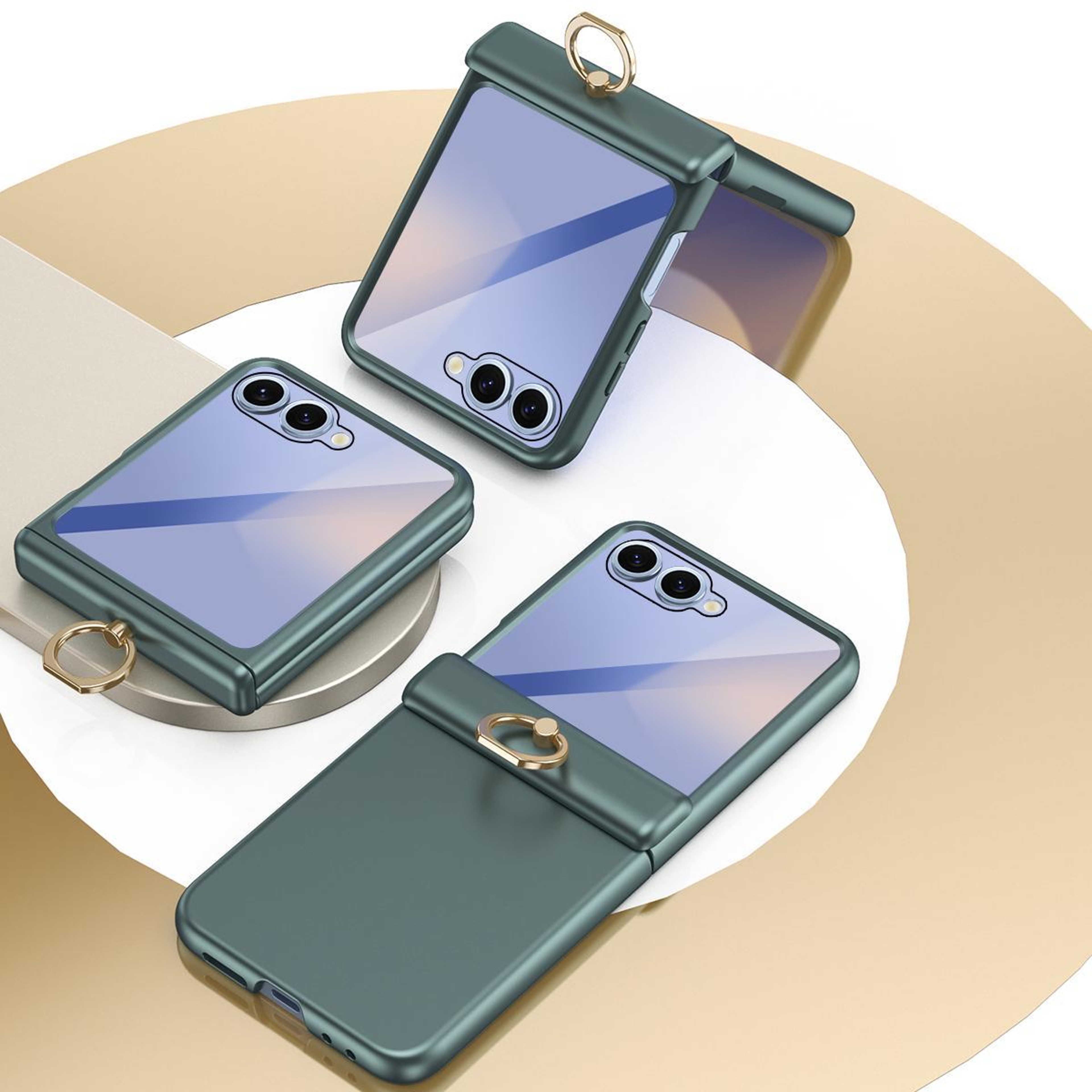 Starry Armor Galaxy Z Flip 7 Case With Hinge Protection Ring Kickstand  Tempered Glass Cover 6