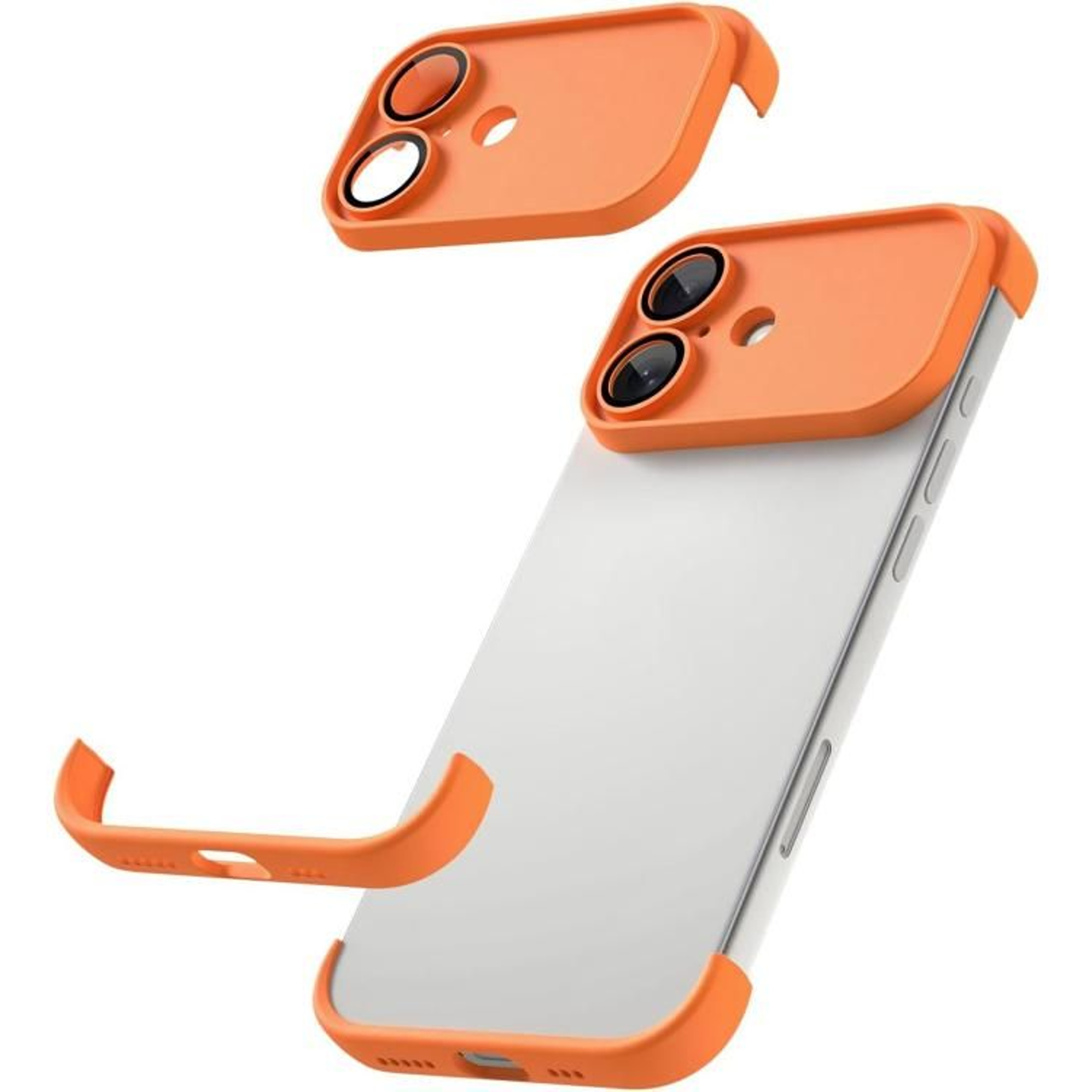 IPhone 17 TPU Phone Case With Lens Protector Ultra Thin Frameless Shockproof Cover 6